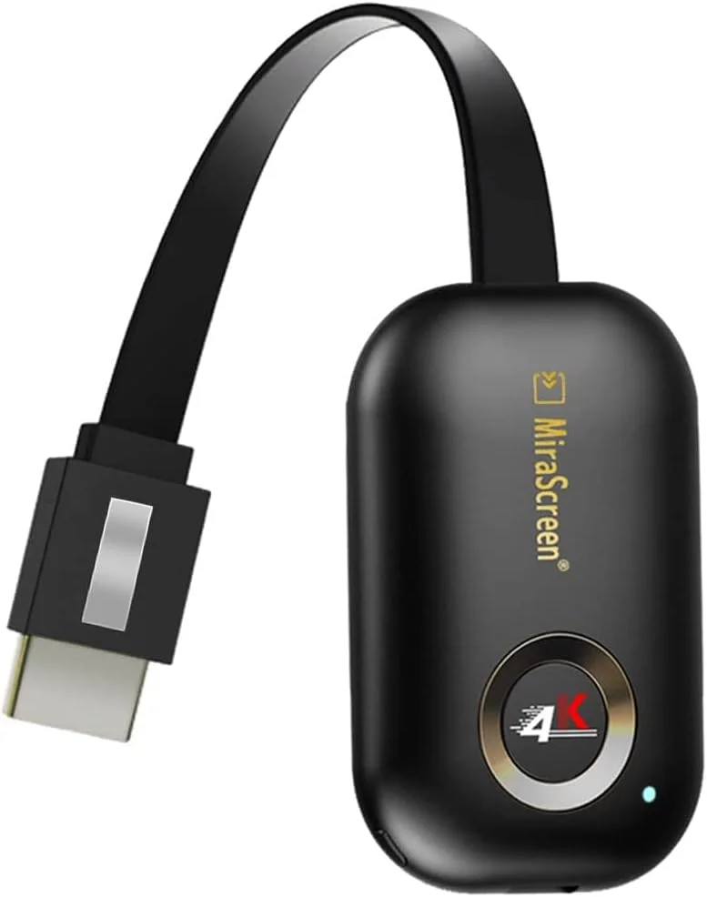 گیرنده نمایشگر بی‌سیم HDMI، وای‌فای 5G، کیفیت 4K و 1080P، دانگل آداپتور انعکاس صفحه نمایش موبایل برای آیفون، مک، iOS و اندروید به تلویزیون و پروژکتور، پشتیبانی از Miracast، Airplay، DLNA بدون نیاز به سوییچینگ (5G+2.4G)