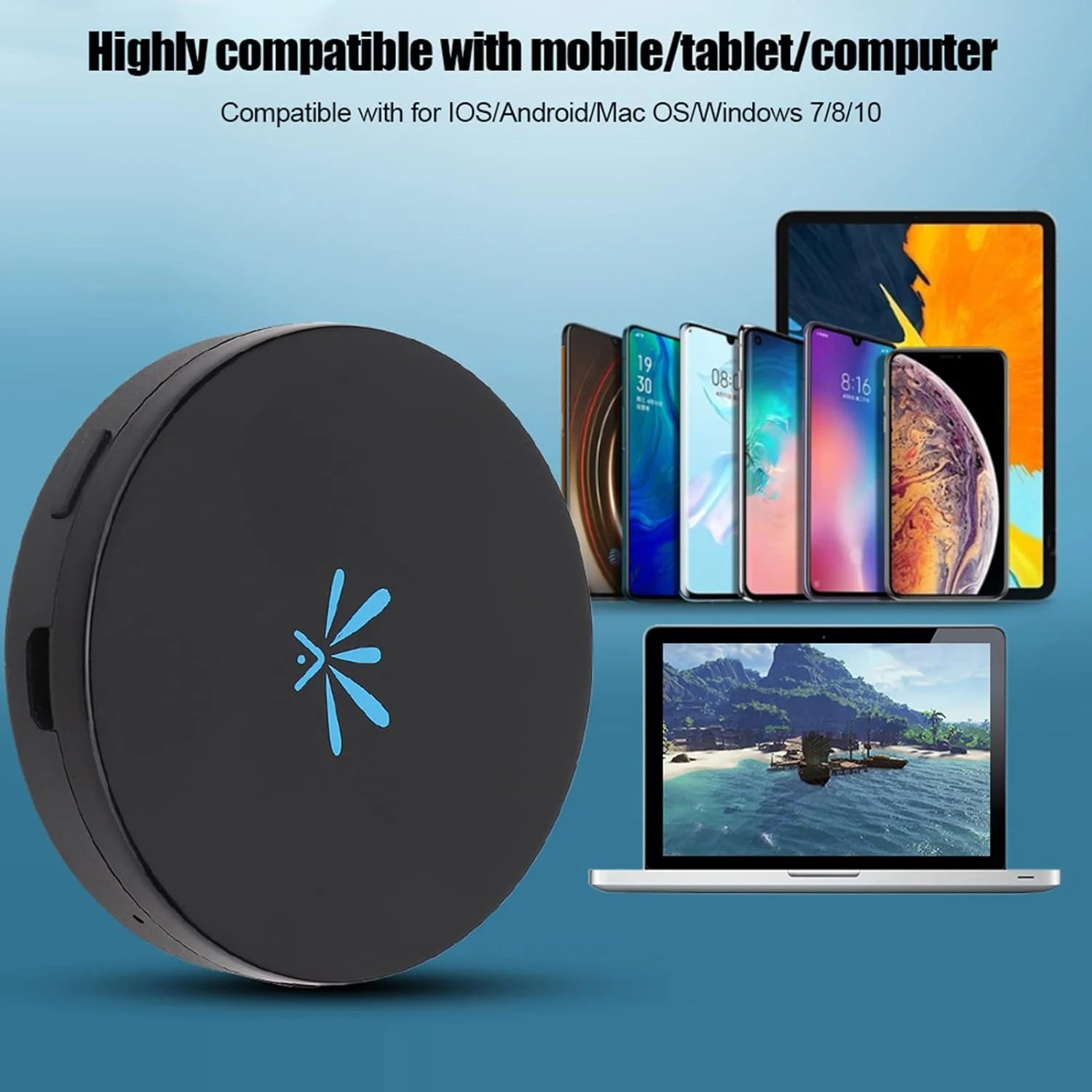 دانگل گیرنده نمایشگر بیسیم، پخش صفحه نمایش تلویزیون وایفای 5G، همگامساز پروژکتور ویدئویی 1080P 4K برای آینه کردن صفحه نمایش تلویزیون از تلفن همراه/تبلت/کامپیوتر دانگل گیرنده نمایشگر بیسیم، پخش صفحه نمایش تلویزیون وایفای 5G، همگامساز پروژکتور ویدئویی 1080P 4K برای آینه کردن صفحه نمایش تلویزیون از تلفن همراه/تبلت/کامپیوتر