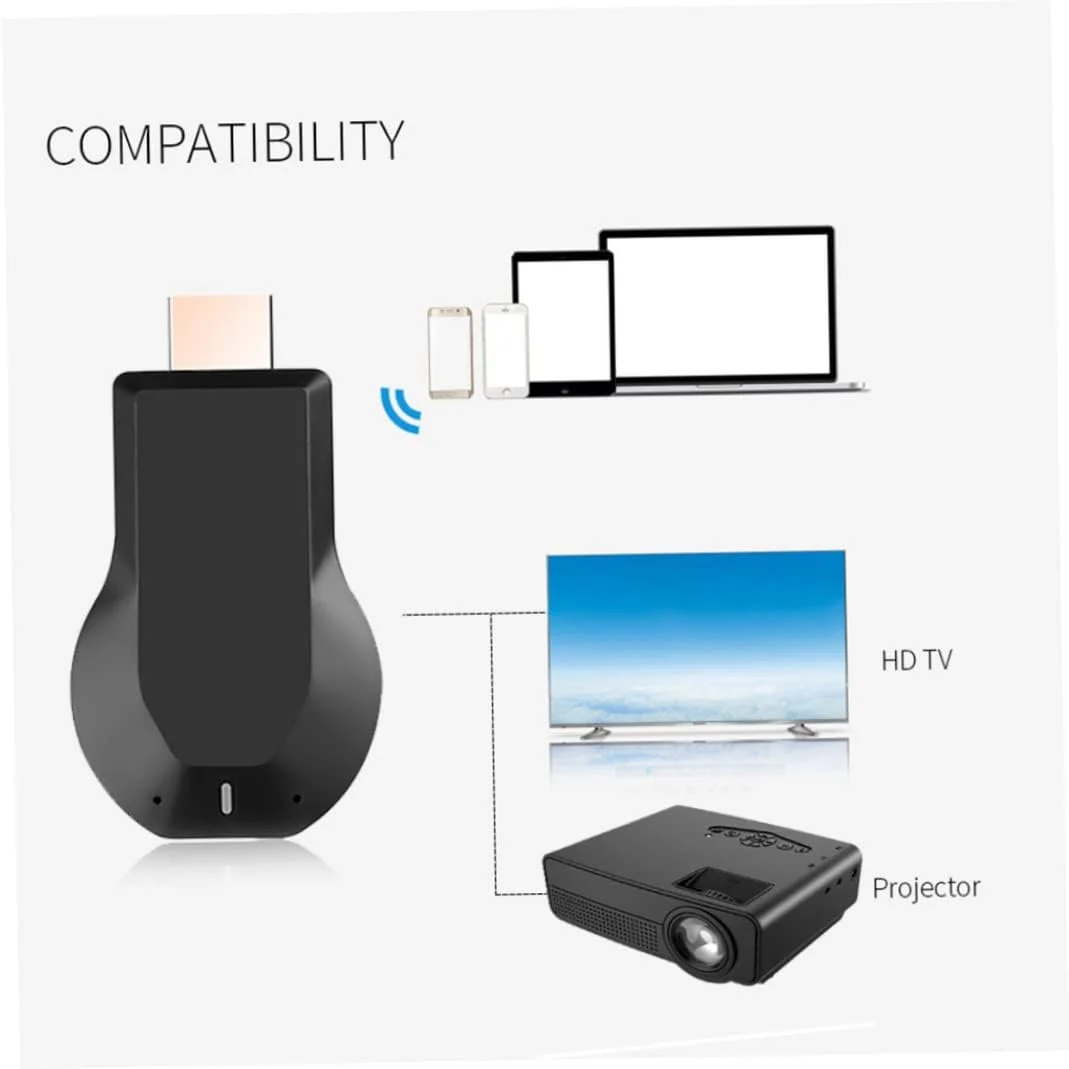 دانگل نمایشگر بیسیم وایفای HDMI، آداپتور انتقال تصویر برای اندروید/آیفون/آیپد/ویندوز/میراکست/مکاواس به تلویزیون/پروژکتور/مانیتور - مشکی دانگل نمایشگر بیسیم وایفای HDMI، آداپتور انتقال تصویر برای اندروید/آیفون/آیپد/ویندوز/میراکست/مکاواس به تلویزیون/پروژکتور/مانیتور - مشکی