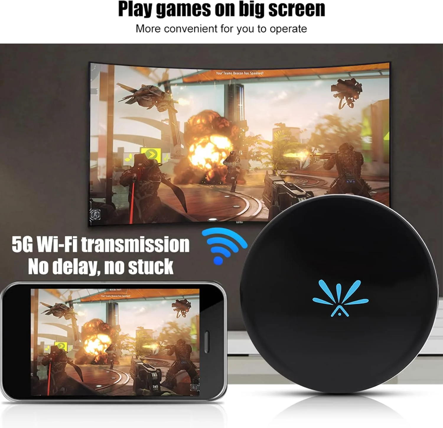 دانگل گیرنده نمایشگر بیسیم، پخش صفحه نمایش تلویزیون وایفای 5G، همگامساز پروژکتور ویدئویی 1080P 4K برای آینه کردن صفحه نمایش تلویزیون از تلفن همراه/تبلت/کامپیوتر دانگل گیرنده نمایشگر بیسیم، پخش صفحه نمایش تلویزیون وایفای 5G، همگامساز پروژکتور ویدئویی 1080P 4K برای آینه کردن صفحه نمایش تلویزیون از تلفن همراه/تبلت/کامپیوتر