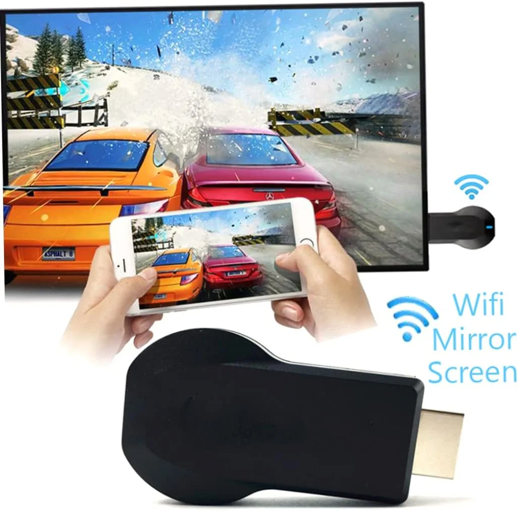 دانگل نمایشگر بیسیم وایفای HDMI، آداپتور انتقال تصویر برای اندروید/آیفون/آیپد/ویندوز/میراکست/مکاواس به تلویزیون/پروژکتور/مانیتور - مشکی دانگل نمایشگر بیسیم وایفای HDMI، آداپتور انتقال تصویر برای اندروید/آیفون/آیپد/ویندوز/میراکست/مکاواس به تلویزیون/پروژکتور/مانیتور - مشکی