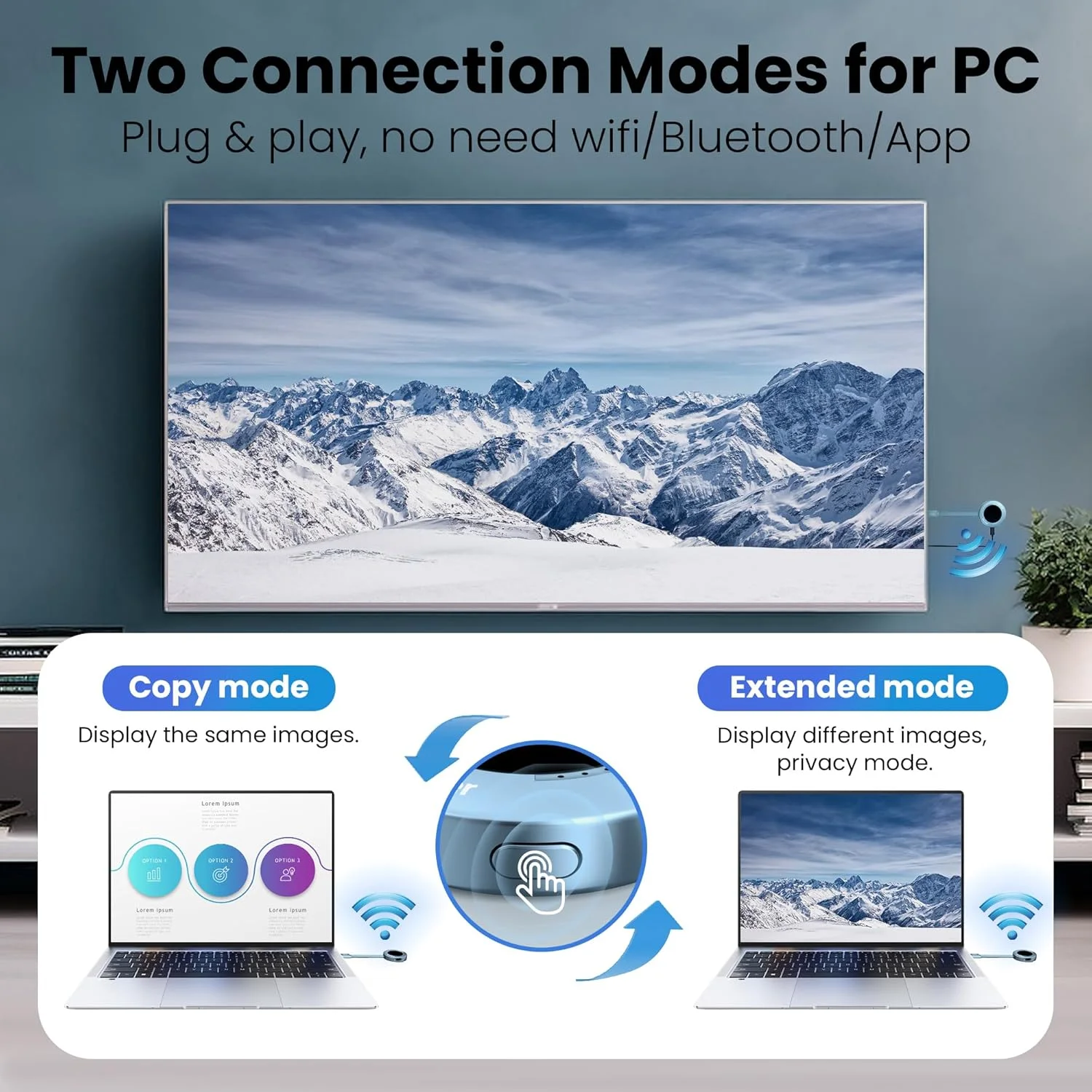 فرستنده و گیرنده HDMI بیسیم، توسعهدهنده HD بیسیم Plug & Play قابل حمل 2.4G/5G با صفحه نمایش LED، کیت HDMI بیسیم برای پخش ویدیو و صدا به مانیتور از لپتاپ/رایانه شخصی/جعبه تلویزیون/پروژکتور فرستنده و گیرنده HDMI بیسیم، توسعهدهنده HD بیسیم Plug & Play قابل حمل 2.4G/5G با صفحه نمایش LED، کیت HDMI بیسیم برای پخش ویدیو و صدا به مانیتور از لپتاپ/رایانه شخصی/جعبه تلویزیون/پروژکتور