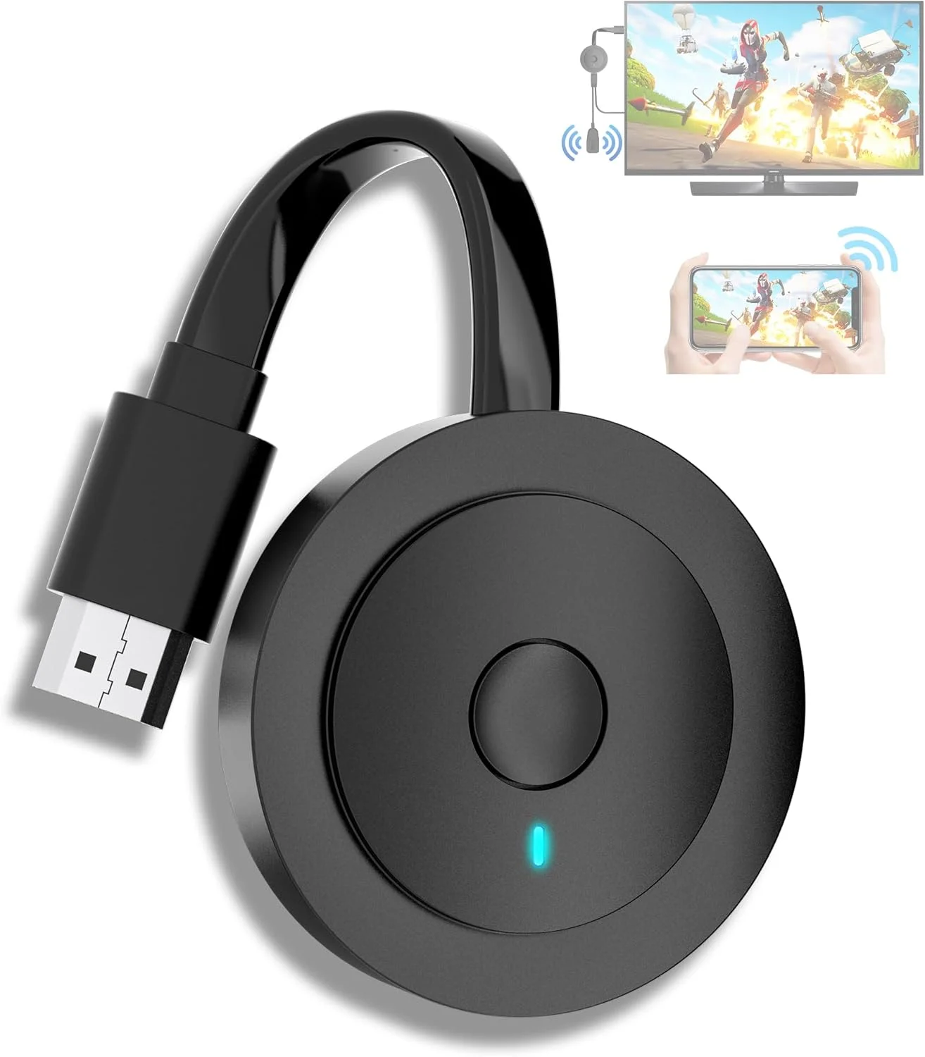 دانگل آداپتور HDMI بی‌سیم 4K 1080P، گیرنده نمایشگر استریم فیلم WiFi برای i-Phone، i-Pad، Android، تبلت، لپ‌تاپ، Windows به HDTV/مانیتور/پروژکتور، سازگار با Miracast، Air Play، DLNA