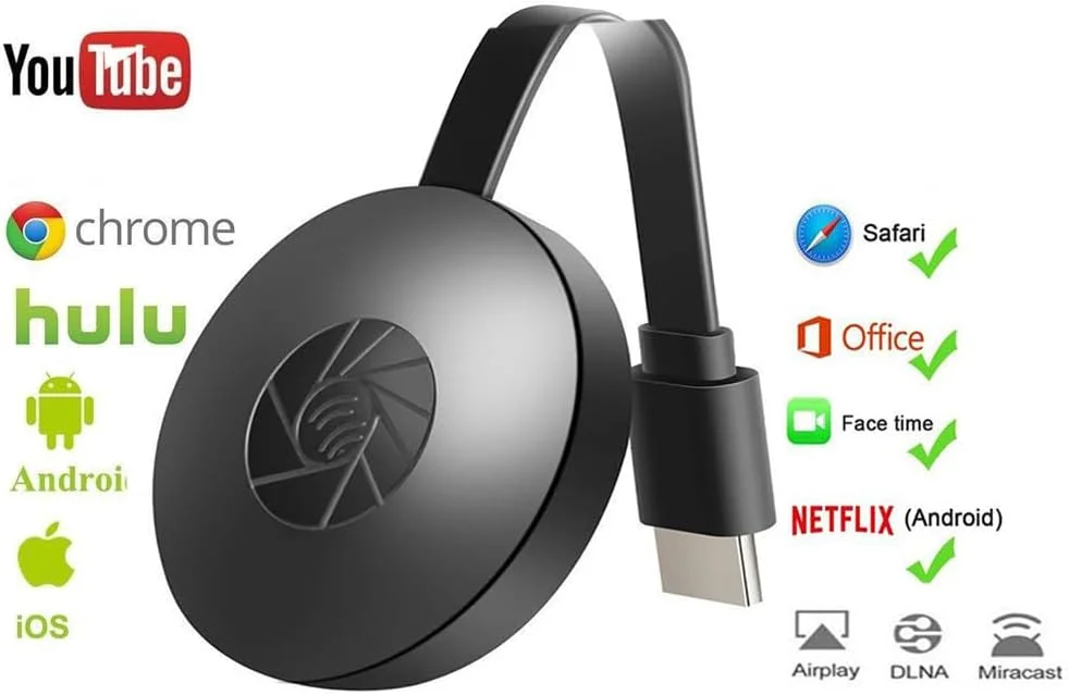 دانگل آداپتور نمایشگر بی‌سیم 4K HDMI، بدون نیاز به نصب برنامه، پخش ویدئو/صوتی از لپ‌تاپ، کامپیوتر، تلفن هوشمند به مانیتور، تلویزیون، پروژکتور