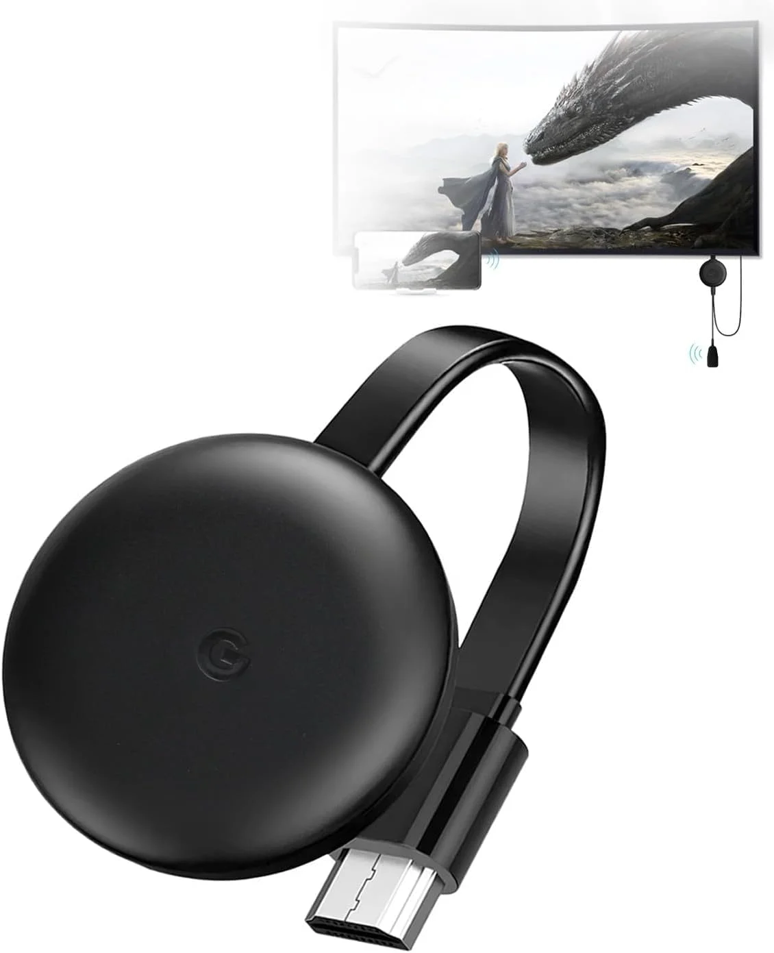 دانگل HDMI 1080P دانگل بی سیم نمایشگر انتقال صفحه نمایش آداپتور نمایشگر بی سیم 5G برای تلویزیون، اندروید/iOS/ویندوز/مک پشتیبانی از Miracast، DLNA، Airplay