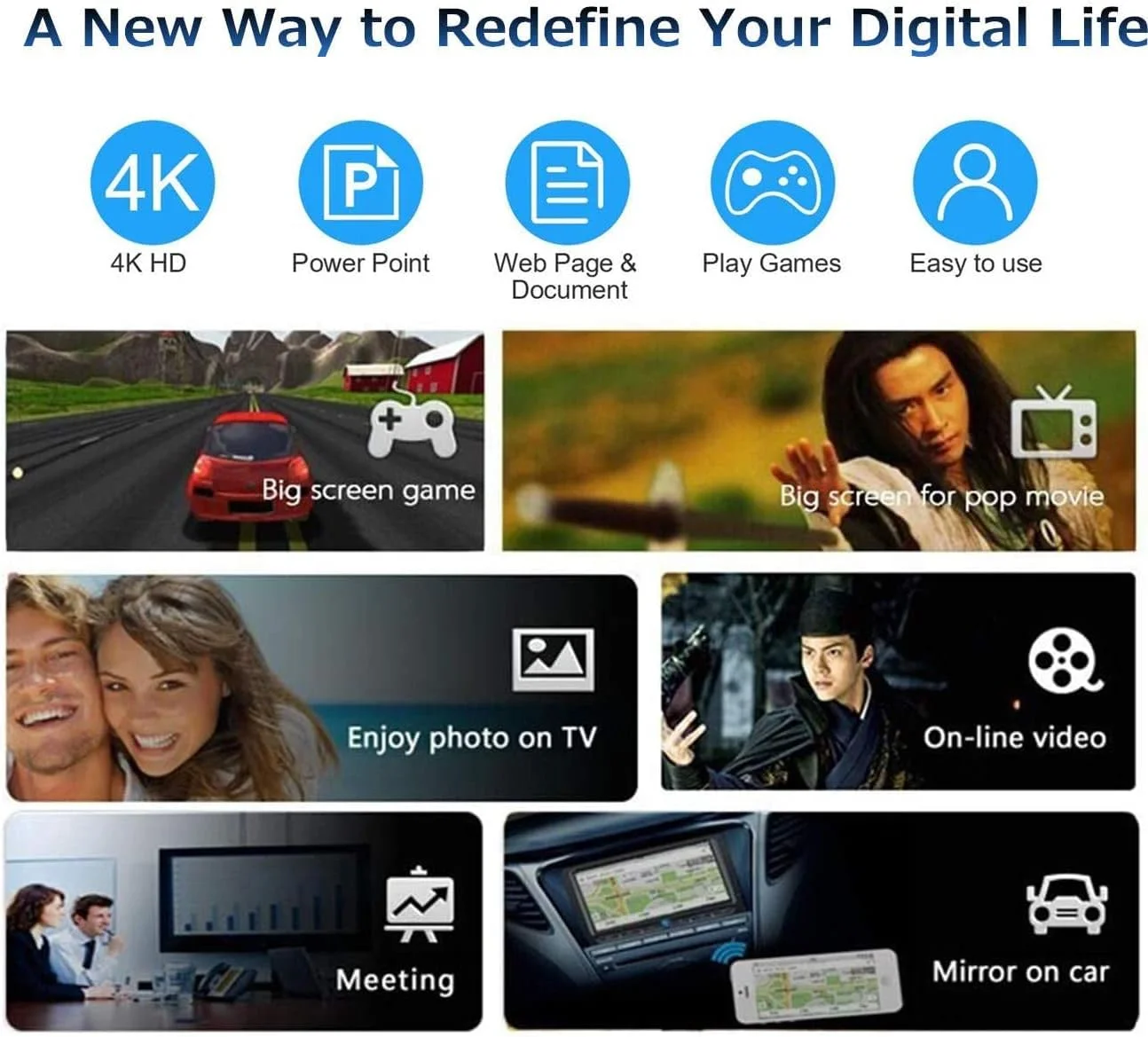 دانگل آداپتور نمایشگر بی‌سیم G9 Plus، گیرنده نمایشگر قابل حمل WiFi دو بانده 5GHz+2.4GHz با کیفیت 1080P HDMI، سازگار با Miracast/Airplay/Android/iOS/iPhone/iPad/Mac/PC/TV/Monitor