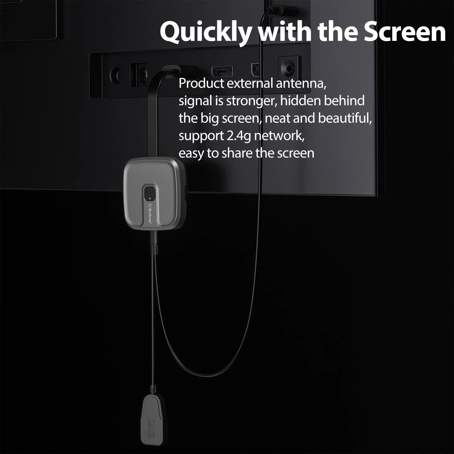 آداپتور HDMI بی‌سیم 1080P، دانگل انتقال تصویر 2.4 گیگاهرتز برای اندروید/IOS/ویندوز/مک، پشتیبانی از Miracast، DLNA، Airplay برای تلویزیون‌ها و پروژکتورها