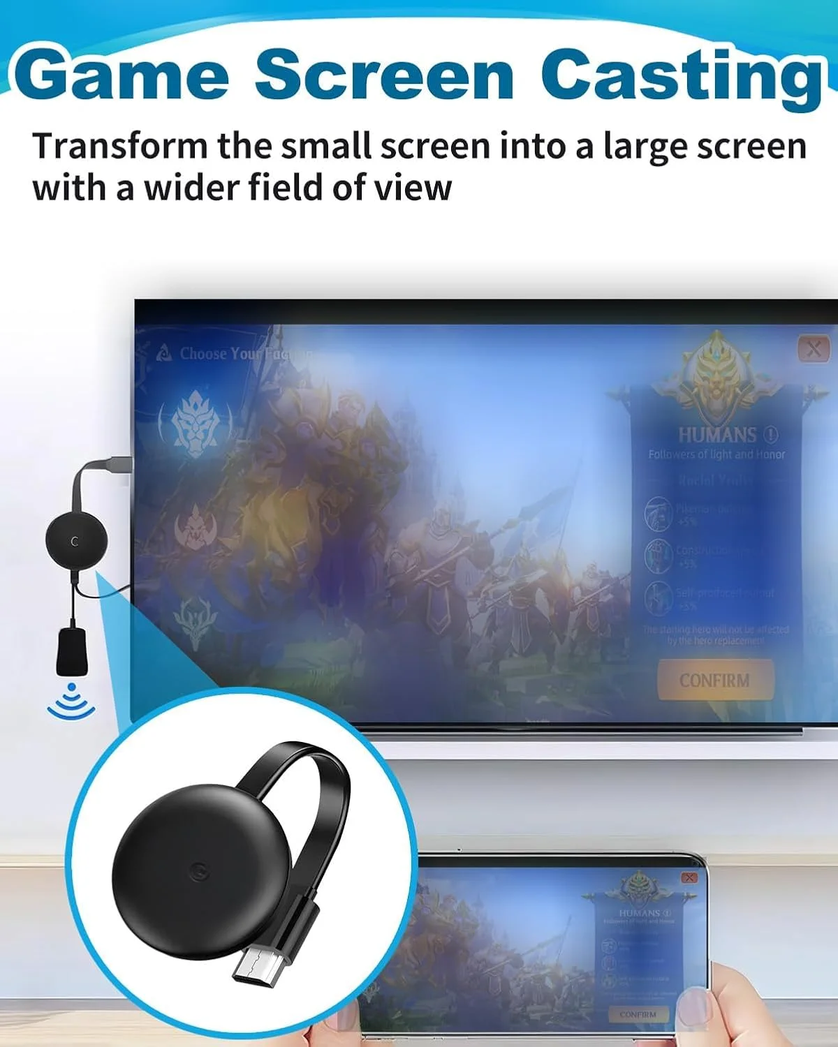 دانگل HDMI 1080P دانگل بی سیم نمایشگر انتقال صفحه نمایش آداپتور نمایشگر بی سیم 5G برای تلویزیون، اندروید/iOS/ویندوز/مک پشتیبانی از Miracast، DLNA، Airplay