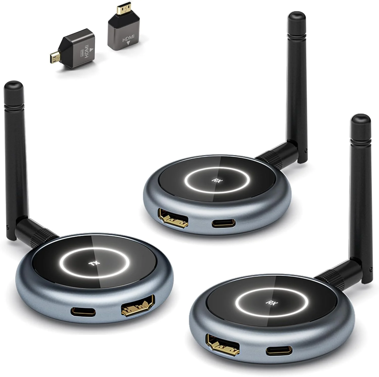 HDMI بی‌سیم، فرستنده بی‌سیم HDMI آیمیبو و 2 گیرنده 5.8G - انتقال بی‌سیم ویدیو از طریق انتقال رادیویی HDMI تا 50 متر از لپ‌تاپ، رایانه شخصی، جعبه تلویزیون، دوربین به تلویزیون و پروژکتور، 1080P