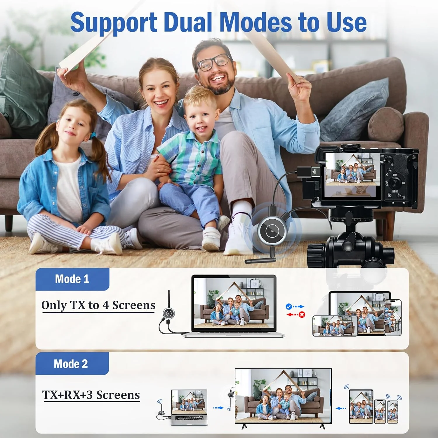 HDMI بیسیم، فرستنده بیسیم HDMI آیمیبو و 2 گیرنده 5.8G - انتقال بیسیم ویدیو از طریق انتقال رادیویی HDMI تا 50 متر از لپتاپ، رایانه شخصی، جعبه تلویزیون، دوربین به تلویزیون و پروژکتور، 1080P HDMI بیسیم، فرستنده بیسیم HDMI آیمیبو و 2 گیرنده 5.8G - انتقال بیسیم ویدیو از طریق انتقال رادیویی HDMI تا 50 متر از لپتاپ، رایانه شخصی، جعبه تلویزیون، دوربین به تلویزیون و پروژکتور، 1080P