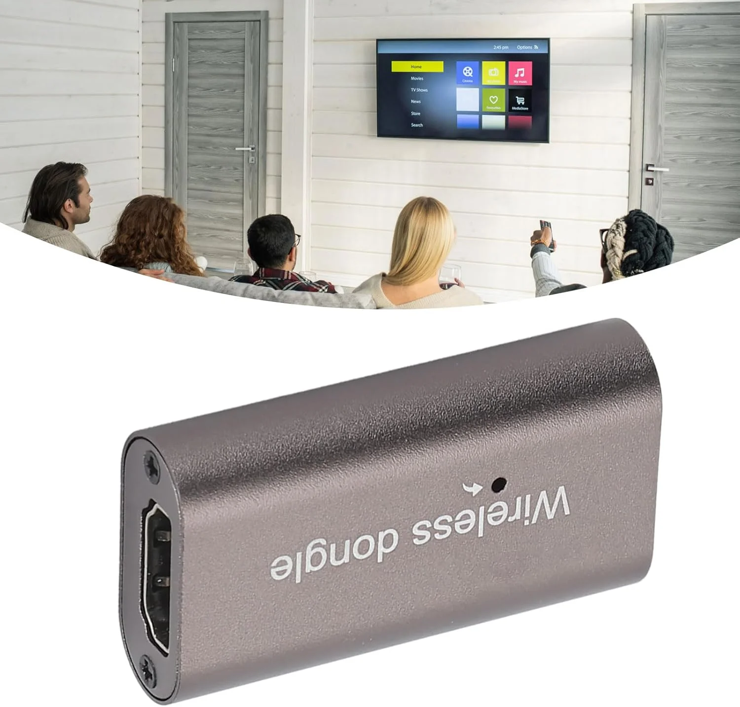 آداپتور نمایشگر بیسیم HDMI، توسعه دهنده بیسیم HDMI وای فای HD 1080P 650MHz برای پخش ویدیو از لپ تاپ، کامپیوتر، تلفن هوشمند به پروژکتور/HDTV آداپتور نمایشگر بیسیم HDMI، توسعه دهنده بیسیم HDMI وای فای HD 1080P 650MHz برای پخش ویدیو از لپ تاپ، کامپیوتر، تلفن هوشمند به پروژکتور/HDTV