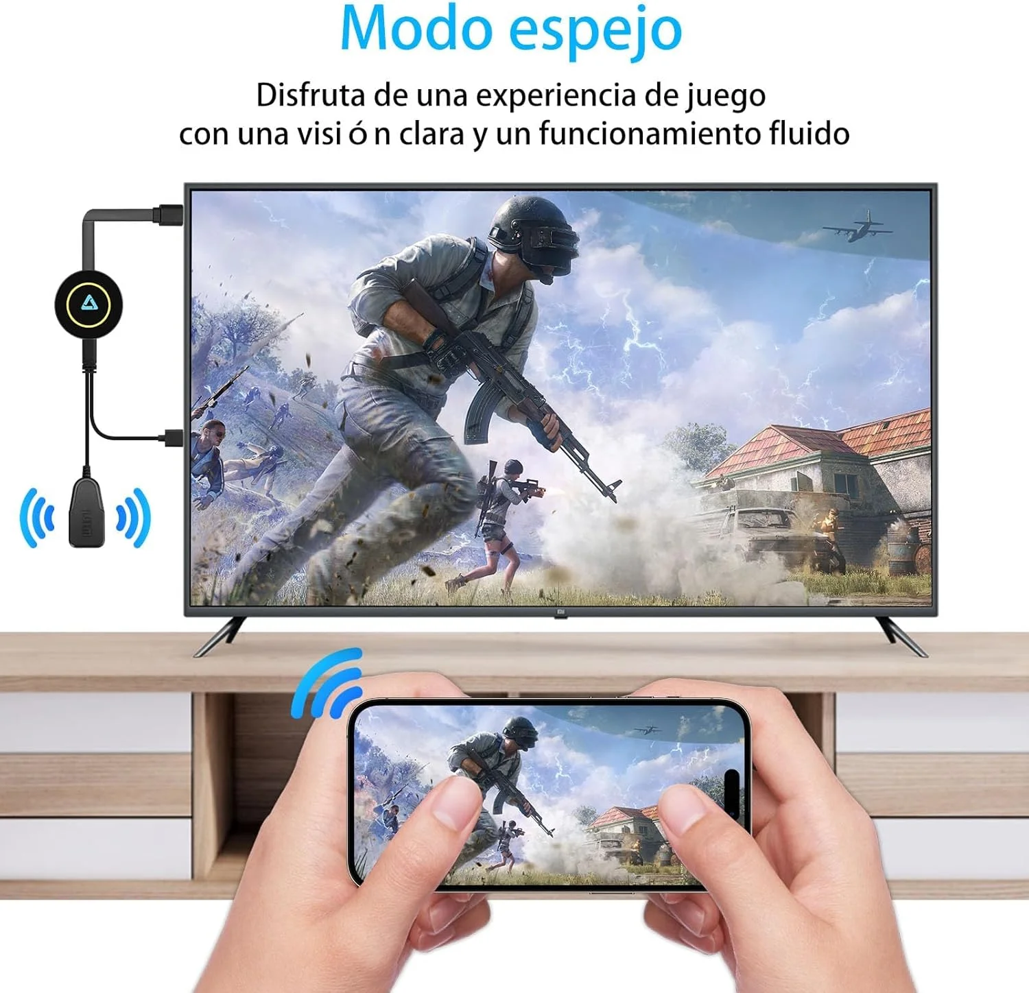 دانگل HDMI بی‌سیم، دانگل نمایشگر وای فای بی‌سیم، سازگار با i-Phone/i-Pad/Android/i-OS، برای تلویزیون/مانیتور (پشتیبانی از Miracast، DLNA، Airplay)-11