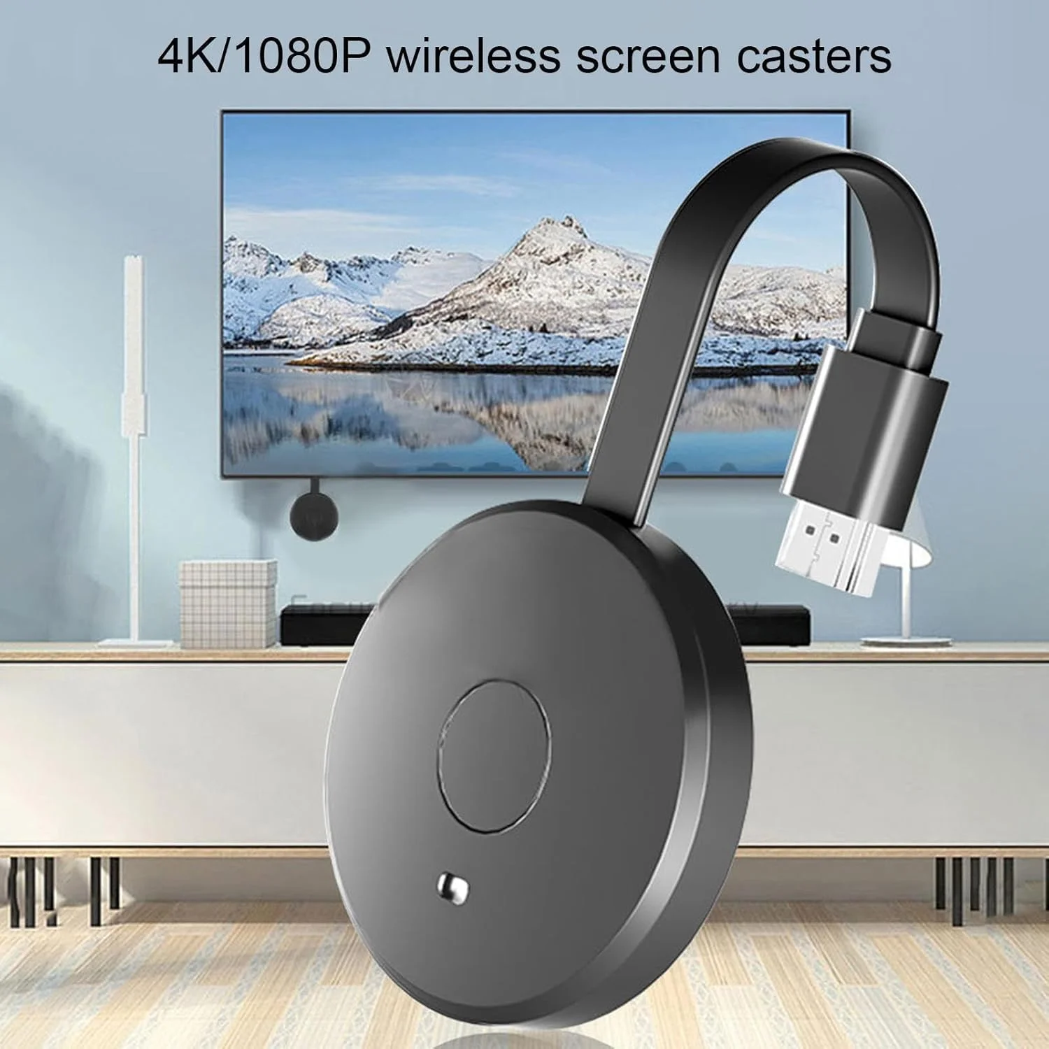 دانگل نمایشگر بی‌سیم - آداپتور انتقال تصویر 2.4G/5G برای برنامه - انتقال تصویر از تلفن هوشمند به تلویزیون HD، پروژکتور، دستگاه پخش بی‌سیم HD برای لپ‌تاپ، کامپیوتر، تلفن هوشمند