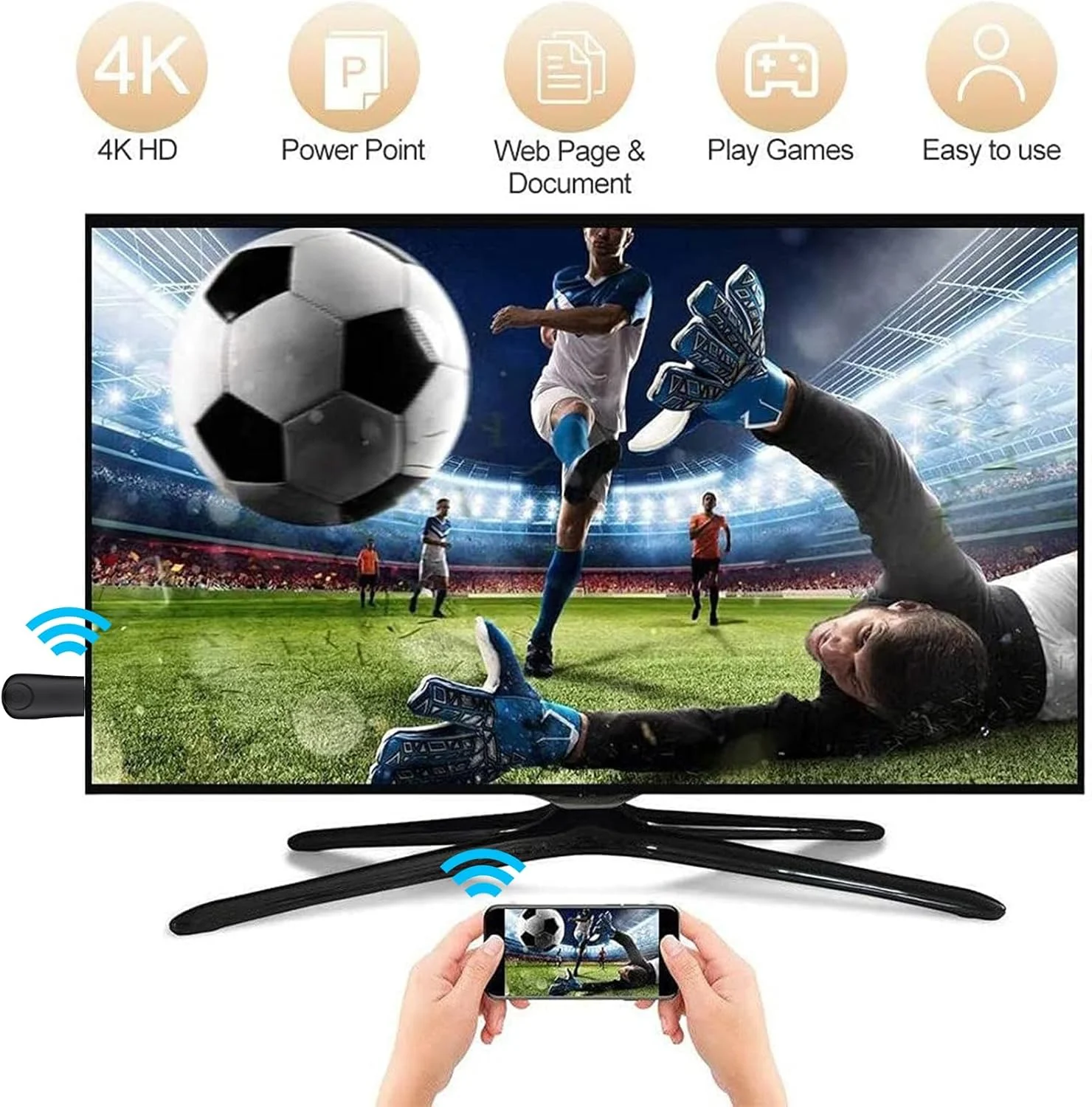 آداپتور نمایشگر HDMI بی سیم، فرستنده و گیرنده HDMI بی سیم، آداپتور انتقال تصویر 1080P، برای اندروید، مک، iOS، ویندوز