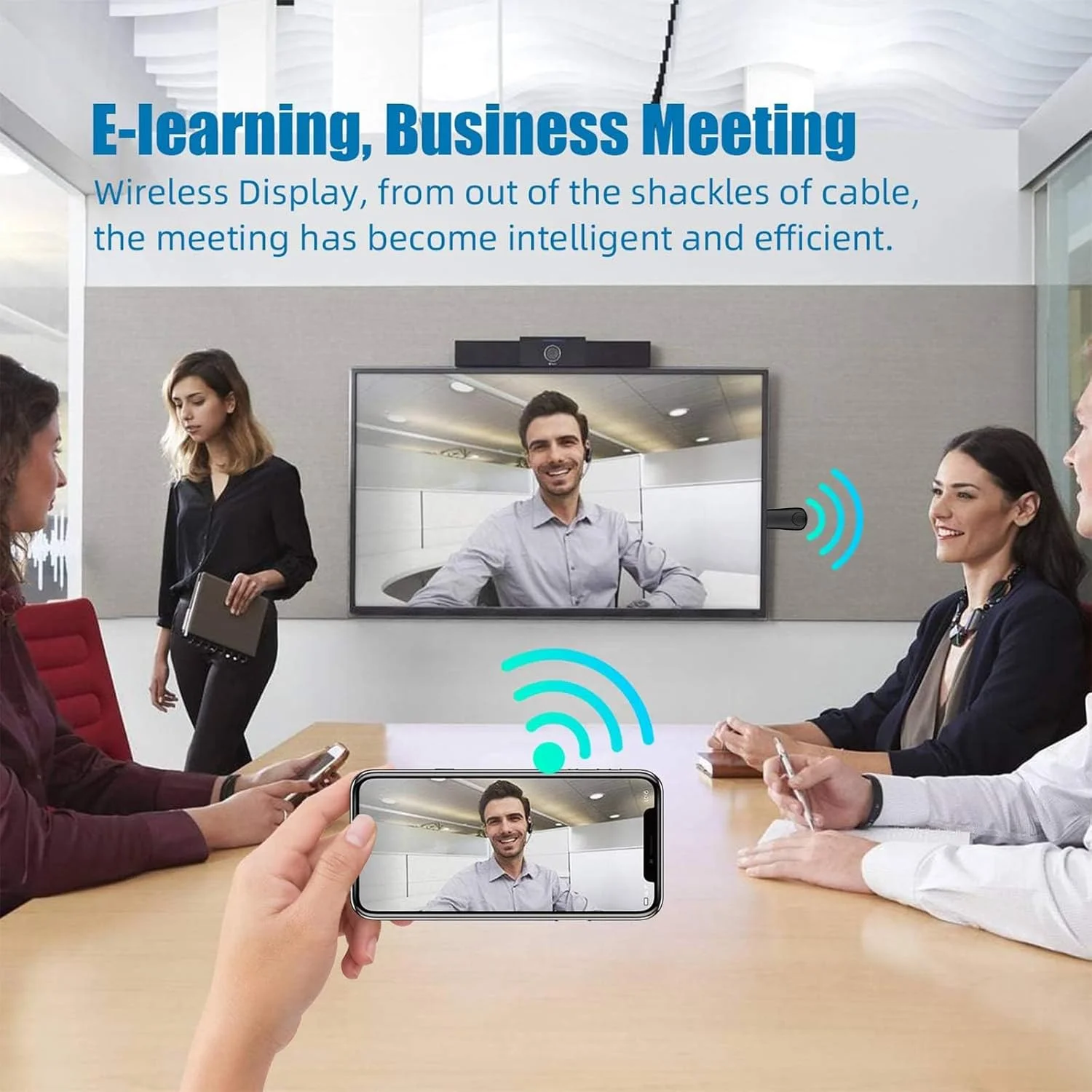 آداپتور نمایشگر HDMI بی سیم، فرستنده و گیرنده HDMI بی سیم، آداپتور انتقال تصویر 1080P، برای اندروید، مک، iOS، ویندوز