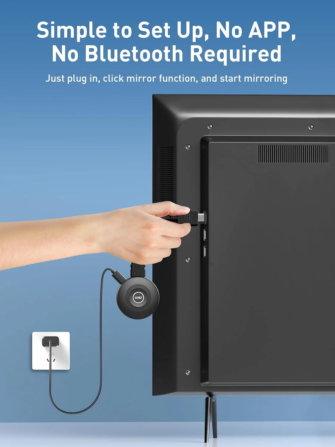 دانگل آداپتور HDMI بی‌سیم 4K، آداپتور نمایشگر HDMI وای‌فای Miracast 2.4/5G، دانگل وای‌فای انتقال تصویر بی‌سیم صدا و تصویر برای گوشی‌های i-OS، اندروید، آیپد، Airplay، DLNA، Miracast، MacOS، ویندوز به تلویزیون و پروژکتور