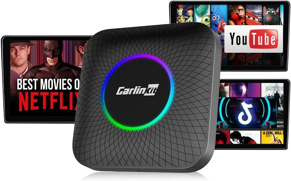 آداپتور کارپلی بی‌سیم برای استریم نتفلیکس، یوتیوب و تیک‌تاک: CarlinKit Tbox (SM6225، 8 هسته‌ای، 8 گیگابایت + 128 گیگابایت)