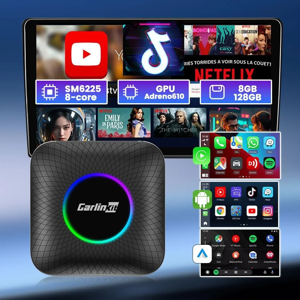 آداپتور کارپلی بیسیم برای استریم نتفلیکس، یوتیوب و تیکتاک: CarlinKit Tbox (SM6225، 8 هستهای، 8 گیگابایت + 128 گیگابایت) آداپتور کارپلی بیسیم برای استریم نتفلیکس، یوتیوب و تیکتاک: CarlinKit Tbox (SM6225، 8 هستهای، 8 گیگابایت + 128 گیگابایت)