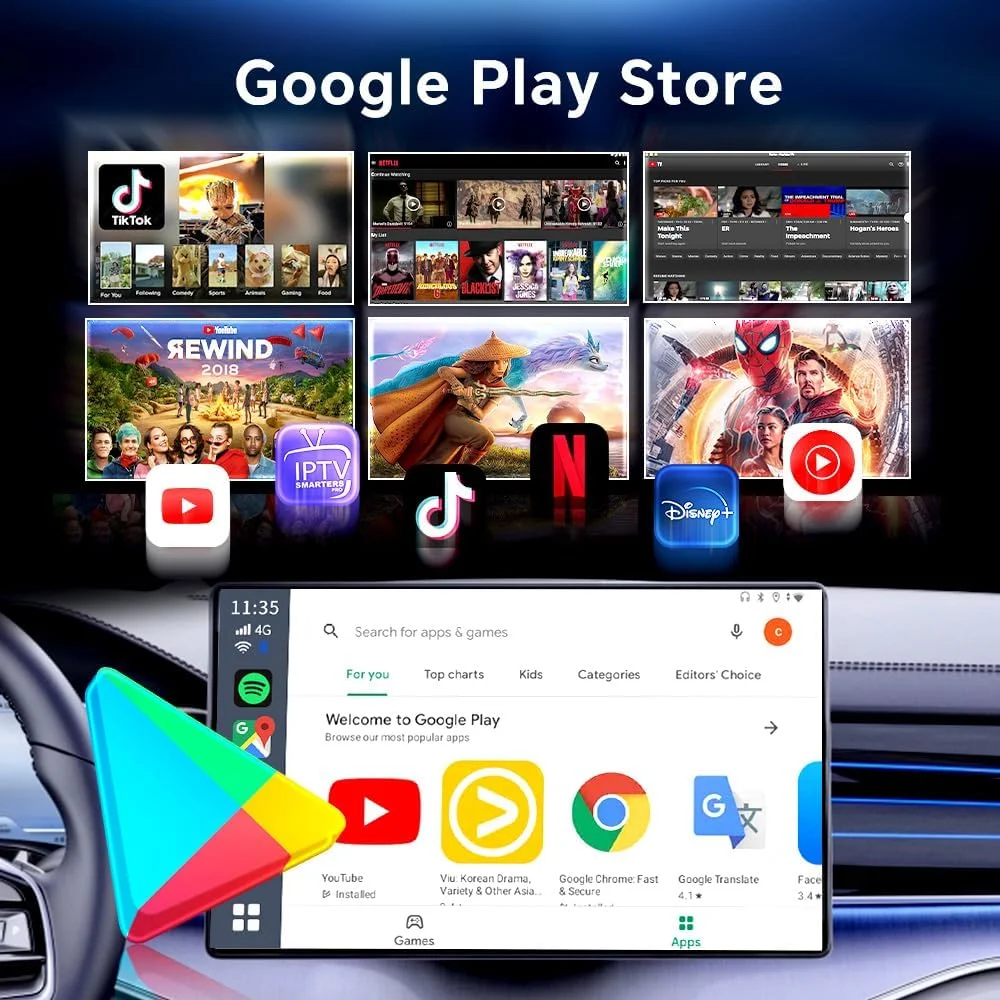 آداپتور کارپلی بیسیم برای استریم نتفلیکس، یوتیوب و تیکتاک: CarlinKit Tbox (SM6225، 8 هستهای، 8 گیگابایت + 128 گیگابایت) آداپتور کارپلی بیسیم برای استریم نتفلیکس، یوتیوب و تیکتاک: CarlinKit Tbox (SM6225، 8 هستهای، 8 گیگابایت + 128 گیگابایت)