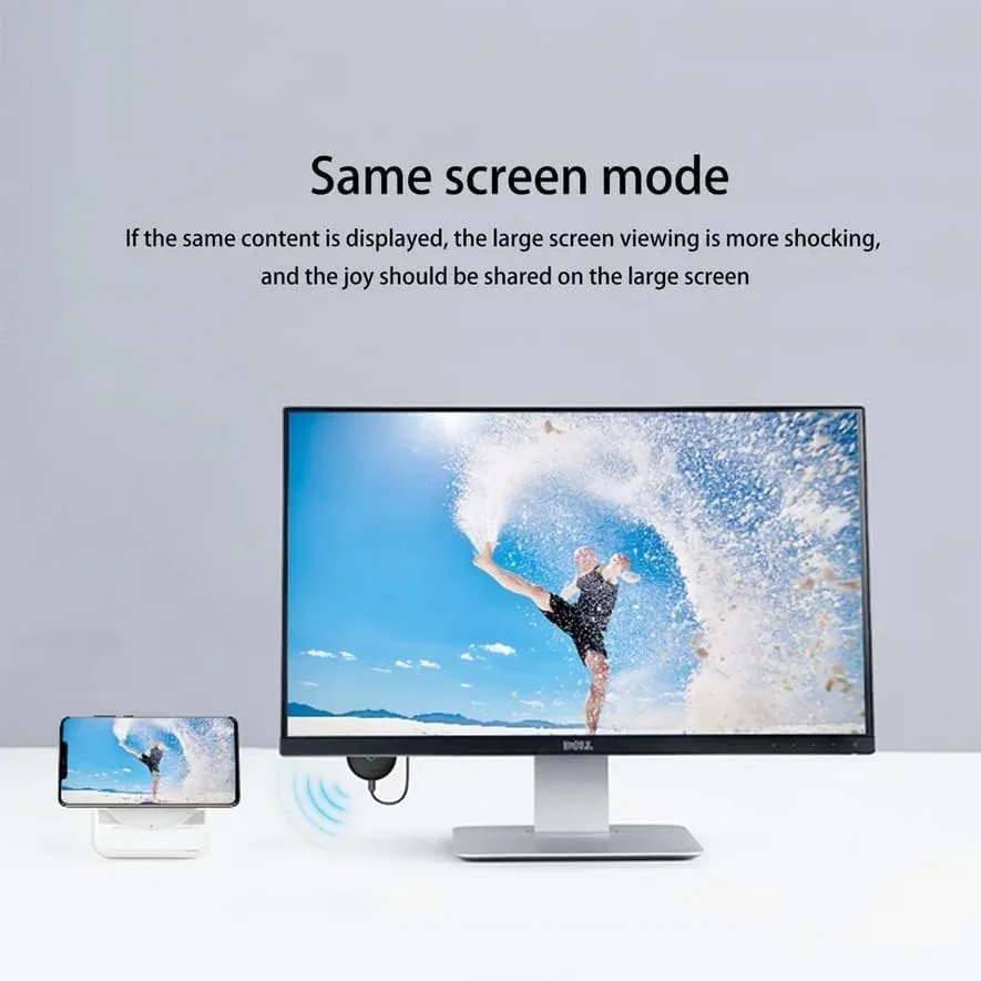 دانگل HDMI بی سیم FB، آداپتور نمایشگر 4K برای تلویزیون/آیفون/آیپد/OS/اندروید/ویندوز/کامپیوتر به HDTV/مانیتور/پروژکتور/مک، پشتیبانی از Miracast Airplay DLNA