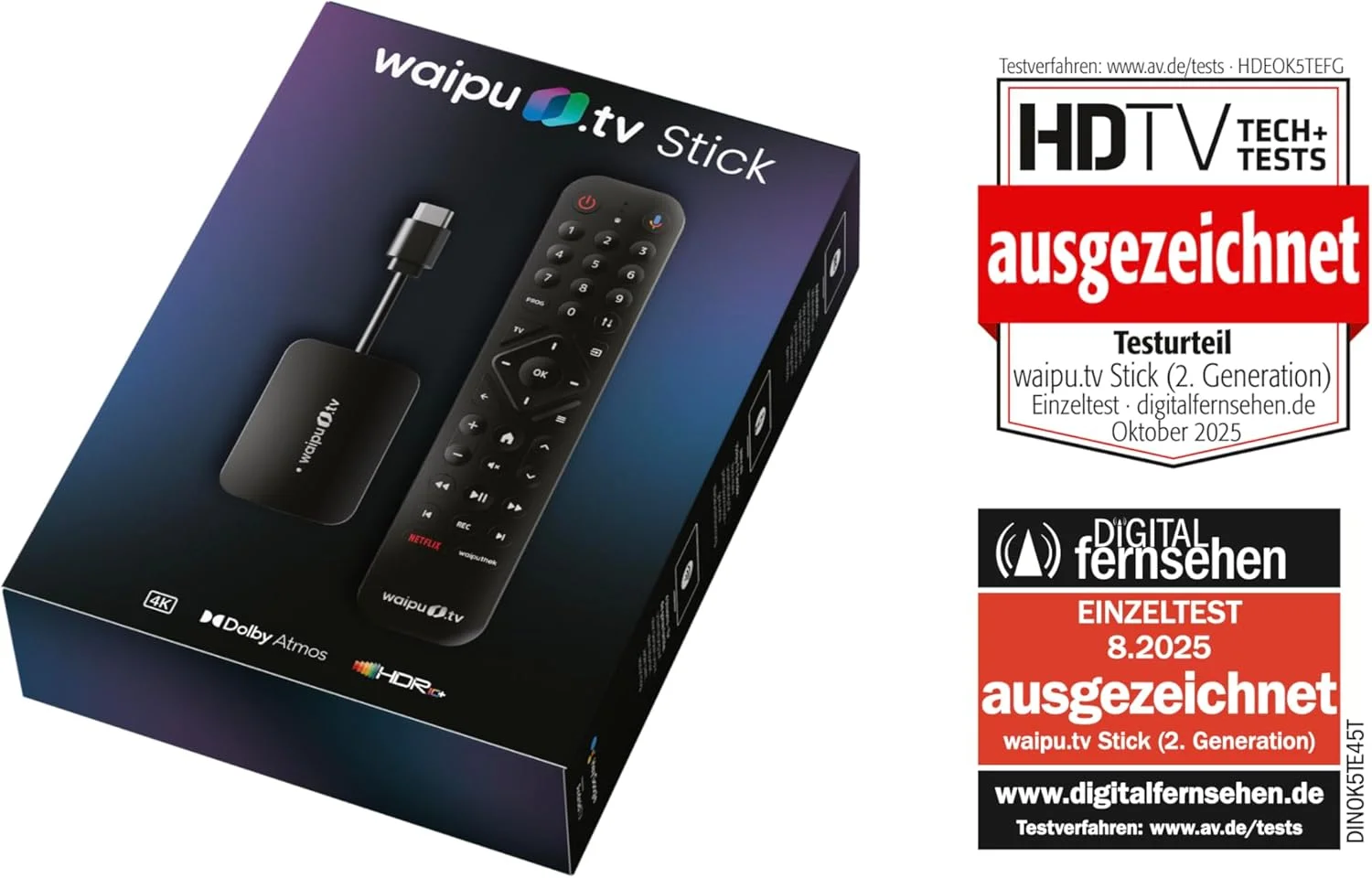 استیک waipu.tv (نسل دوم) | شامل ریموت کنترل با دکمه های شماره گیری سریع و نور پس زمینه | تلویزیون از طریق Wi-Fi | LAN | HDMI | 4K | HDR10+ | Dolby Atmos | کوپن برای 3 ماه پرفکت پلاس استیک waipu.tv (نسل دوم) | شامل ریموت کنترل با دکمه های شماره گیری سریع و نور پس زمینه | تلویزیون از طریق Wi-Fi | LAN | HDMI | 4K | HDR10+ | Dolby Atmos | کوپن برای 3 ماه پرفکت پلاس