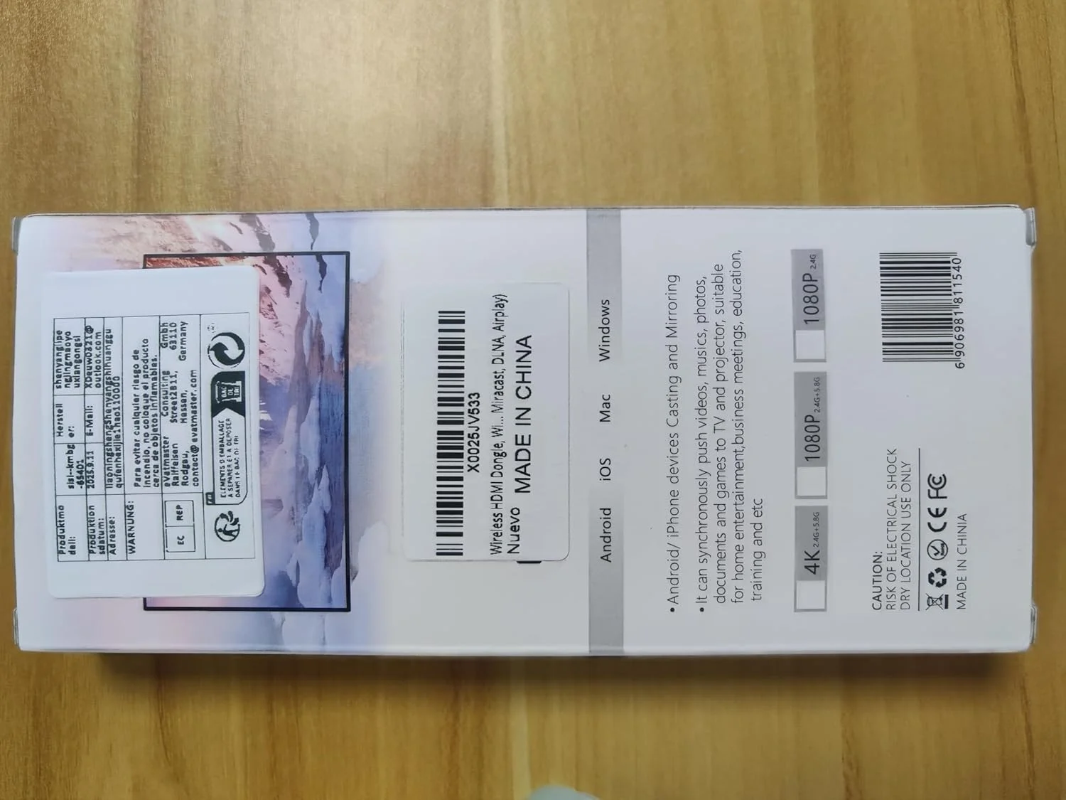 دانگل HDMI وایرلس، دانگل نمایشگر وای فای بی سیم، سازگار با i-Phone/i-Pad/Android/i-OS، برای تلویزیون/مانیتور (پشتیبانی از Miracast، DLNA، Airplay)