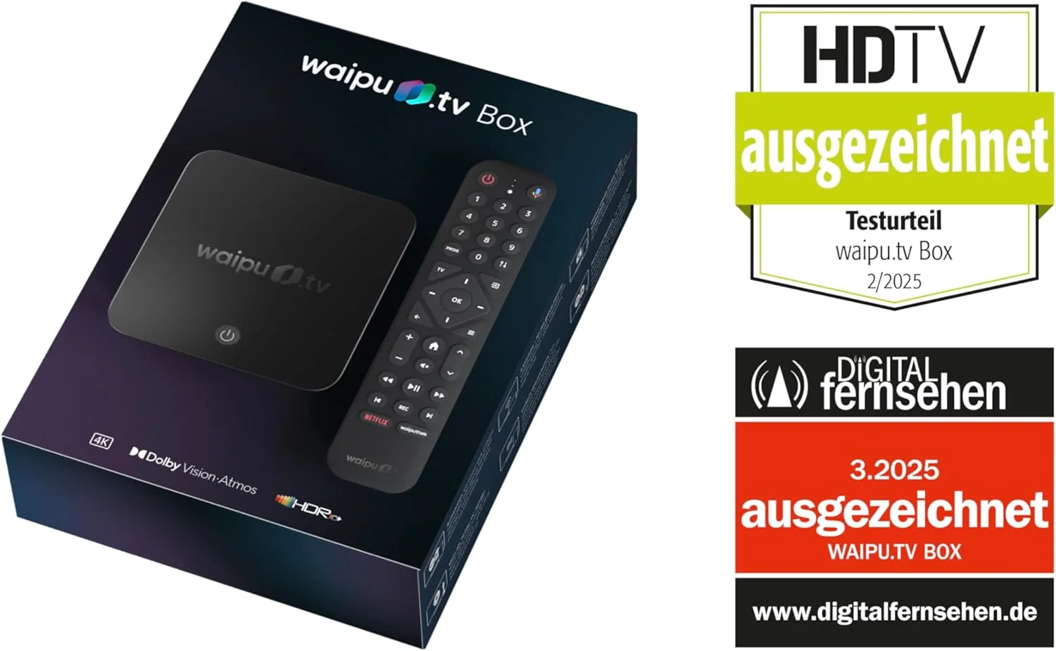 waipu.tv Box | شامل کنترل از راه دور با نور پس زمینه | تلویزیون از طریق WiFi | LAN | HDMI | 4K | HDR10+ | Dolby Vision | Dolby Atmos | کوپن برای 3 ماه 300 ایستگاه تلویزیونی و 40000 فیلم و سریال waipu.tv Box | شامل کنترل از راه دور با نور پس زمینه | تلویزیون از طریق WiFi | LAN | HDMI | 4K | HDR10+ | Dolby Vision | Dolby Atmos | کوپن برای 3 ماه 300 ایستگاه تلویزیونی و 40000 فیلم و سریال