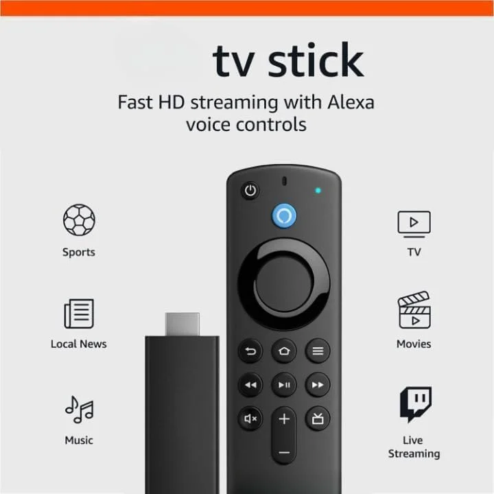 فایر تی وی استیک 4K MAX نسخه جدید 2025 گلوبال ادیشن با 16 گیگابایت حافظه داخلی (نسل دوم ریموت و نسل دوم دستگاه با وای فای 6) با ریموت الکسا