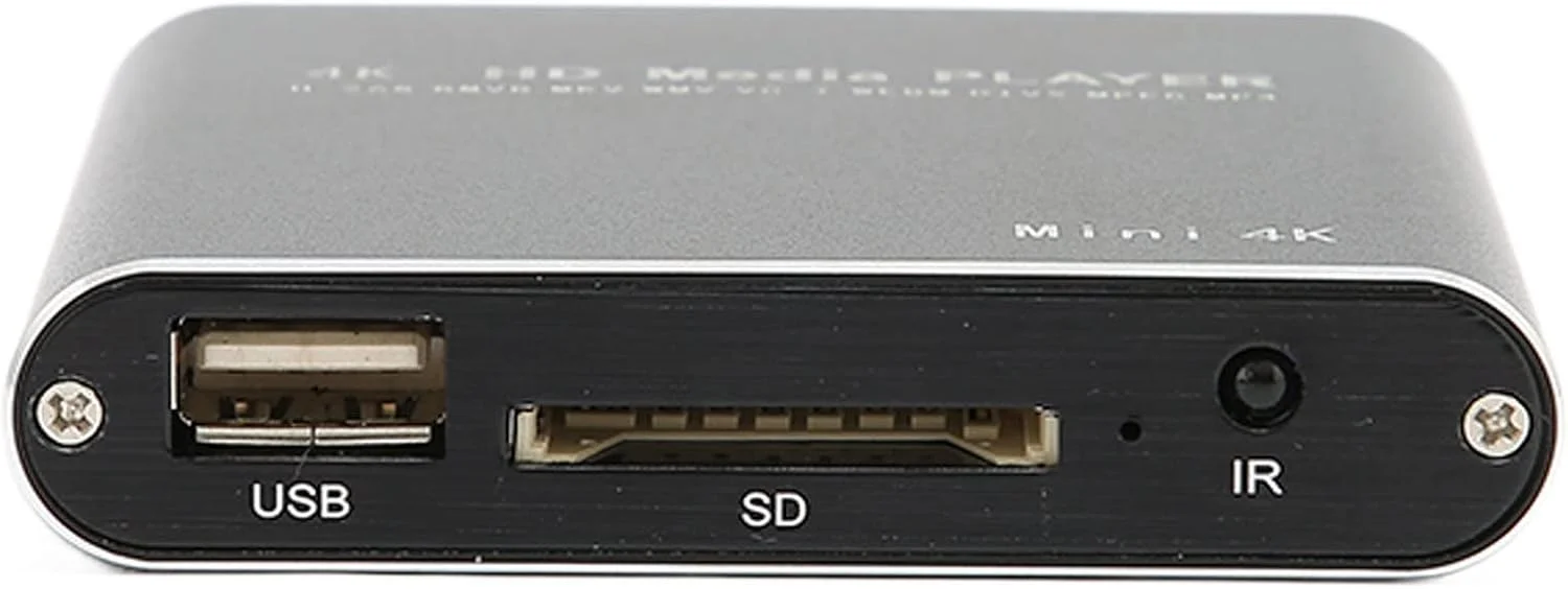 پخش کننده ویدئو، آلیاژ آلومینیوم با رابط های متعدد 4K 4GB پخش کننده رسانه ای Plug and Play برای USB (پلاگ UK)
