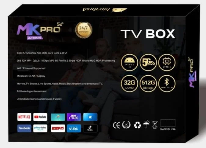 ام کا پرو تی وی باکس نسخه 2025 | اندروید 13 و کیفیت 12K UHD | رم 32 گیگابایت و حافظه داخلی 512 گیگابایت به همراه اشتراک یک ساله