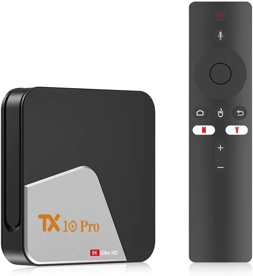 اندروید باکس هوشمند TX10 Pro با اندروید 13.0، پردازنده چهار هسته ای Allwinner H313، رم 2 گیگابایت، حافظه داخلی 16 گیگابایت، کیفیت 4K، پشتیبانی از صدا، AV1، کیفیت 1080P HD، وای فای دو بانده 5G و بلوتوث 5.0