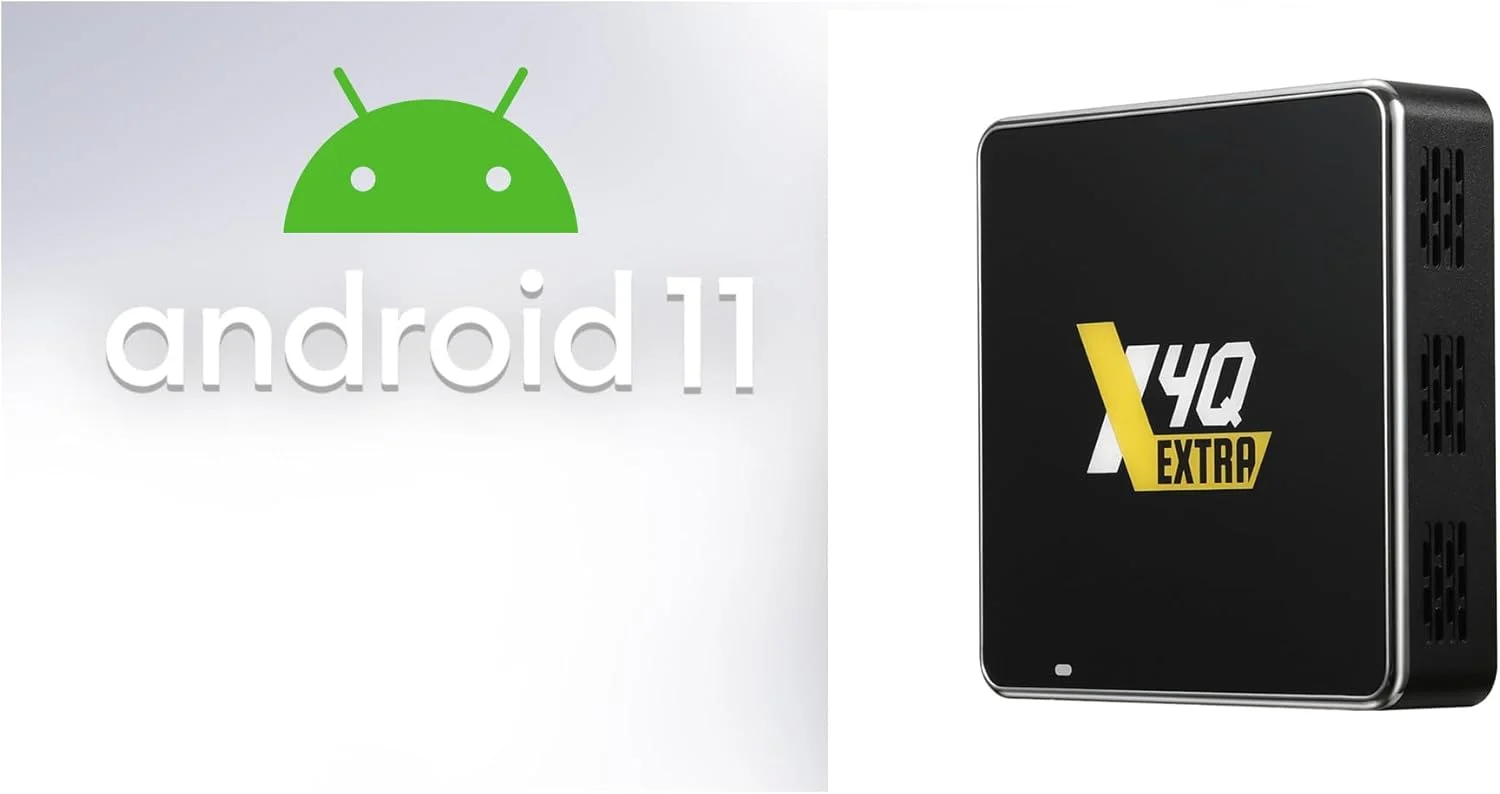 اندروید باکس Ugoos X4Q Extra Android 11.0 مدل S905X4-J با ۴ گیگابایت رم، ۱۲۸ گیگابایت حافظه داخلی، وای فای 2.4G/5G، بلوتوث 5.1، USB 3.0، اترنت 1000M، پشتیبانی از AV1 VP9 H.265 4K 60fps HDR