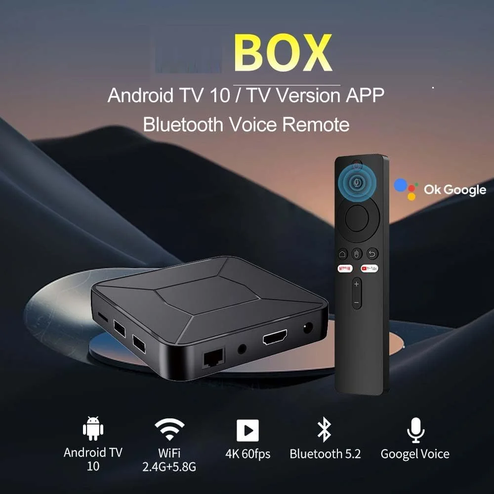 تی وی باکس - نسخه سازگار | پخش جریانی 4K HDR | ریموت صوتی | صدا | پخش کننده رسانه هوشمند تی وی باکس - نسخه سازگار | پخش جریانی 4K HDR | ریموت صوتی | صدا | پخش کننده رسانه هوشمند
