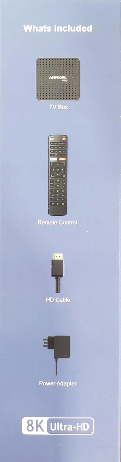 اندروید باکس MT ANNKEL Pro Ultimate 8K UHD مدل 2025، رم 4 گیگابایت و رام 64 گیگابایت، وای فای دو بانده، کنترل از راه دور صوتی، Allwinner H618