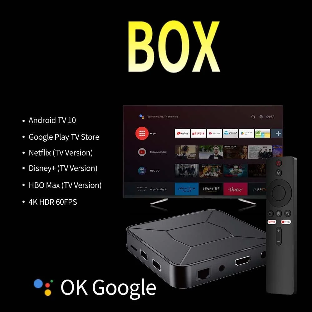 تی وی باکس - نسخه سازگار | پخش جریانی 4K HDR | ریموت صوتی | صدا | پخش کننده رسانه هوشمند تی وی باکس - نسخه سازگار | پخش جریانی 4K HDR | ریموت صوتی | صدا | پخش کننده رسانه هوشمند