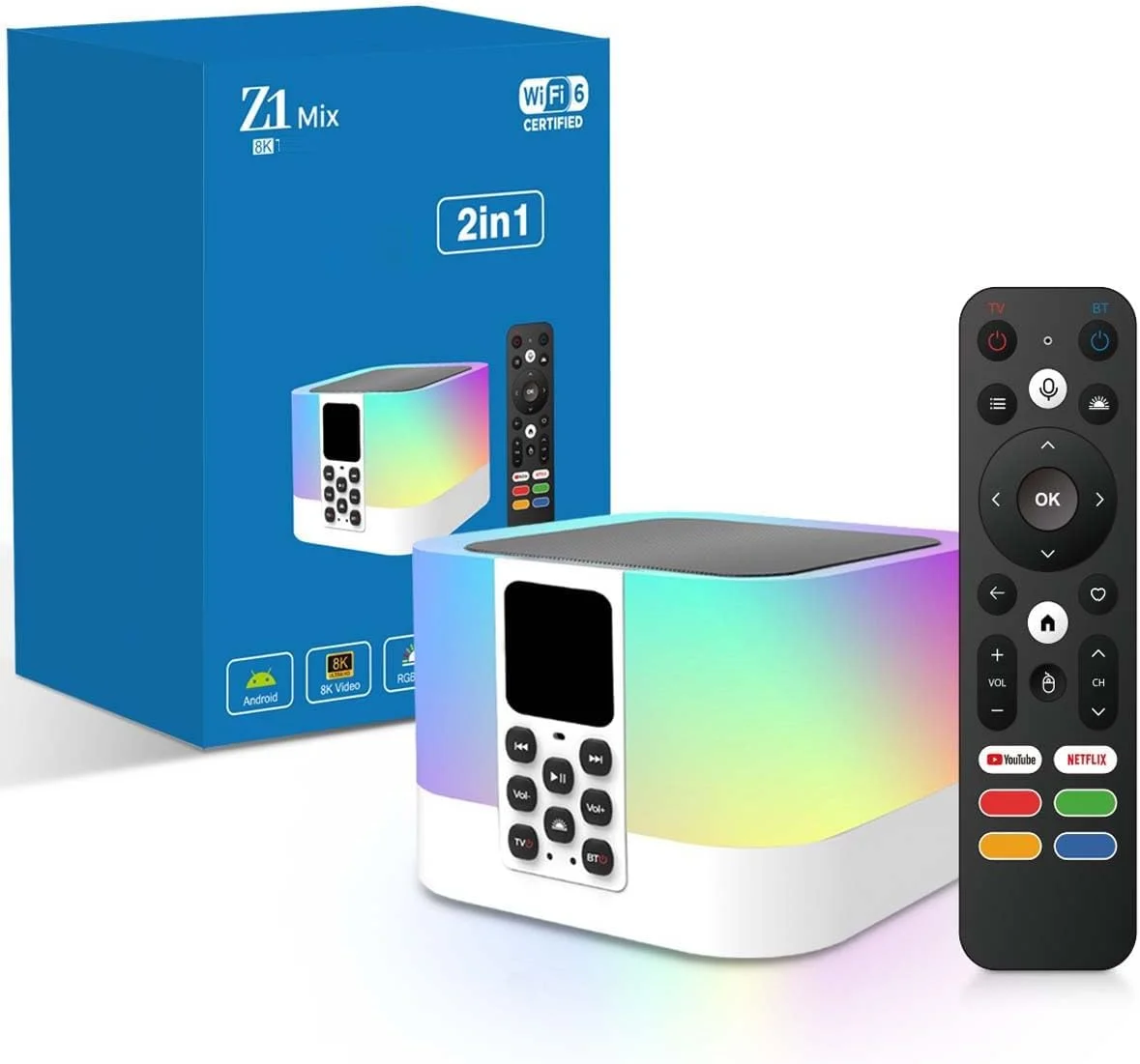 تی وی باکس - پخش 8K/4K HDR، ریموت صوتی BT5.0، 2GB/16GB - استریم و محاسبات با عملکرد بالا