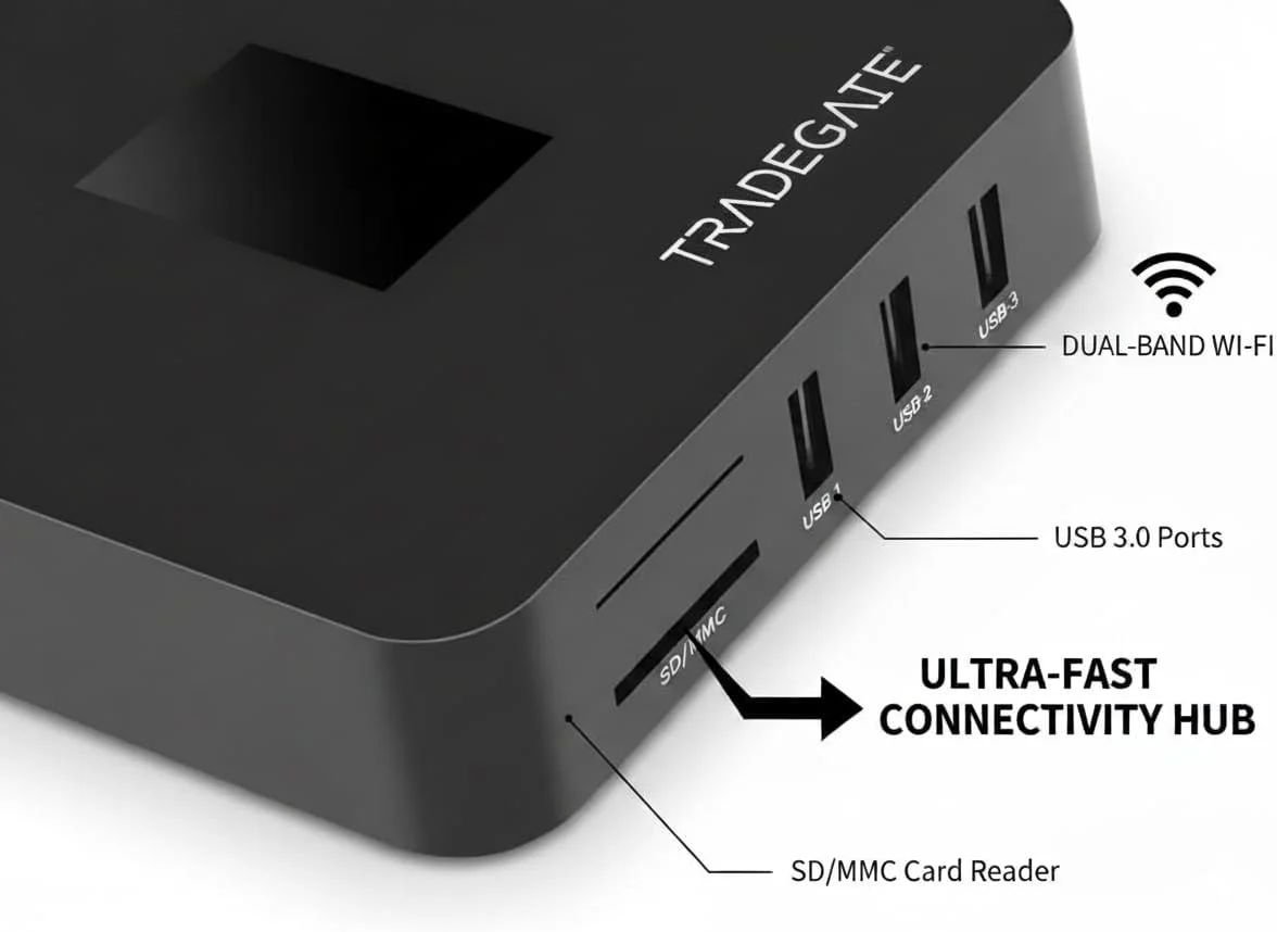 دستگاه اندروید باکس هوشمند TRADEGATE مدل 2024 – پخش کننده رسانه ای سینمای خانگی با اندروید 11.1 | ست تاپ باکس HDMI با وای فای دوگانه 5G، رم 2 گیگابایتی، رام 16 گیگابایتی، پخش جریانی سه بعدی با کیفیت 1080p Full HD و پشتیبانی از برنامه ها دستگاه اندروید باکس هوشمند TRADEGATE مدل 2024 – پخش کننده رسانه ای سینمای خانگی با اندروید 11.1 | ست تاپ باکس HDMI با وای فای دوگانه 5G، رم 2 گیگابایتی، رام 16 گیگابایتی، پخش جریانی سه بعدی با کیفیت 1080p Full HD و پشتیبانی از برنامه ها