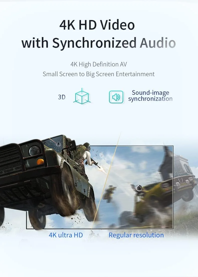 کیت فرستنده و گیرنده HDMI بی‌سیم 4K، 11 گیگابیت/100 متر، تجهیزات ارائه بی‌سیم 4K آداپتور HDMI، رسانه پخش جریانی Plug and Play. لپ تاپ، دانگل، کامپیوتر شخصی، PS4، تلفن هوشمند به HDTV/پروژکتور