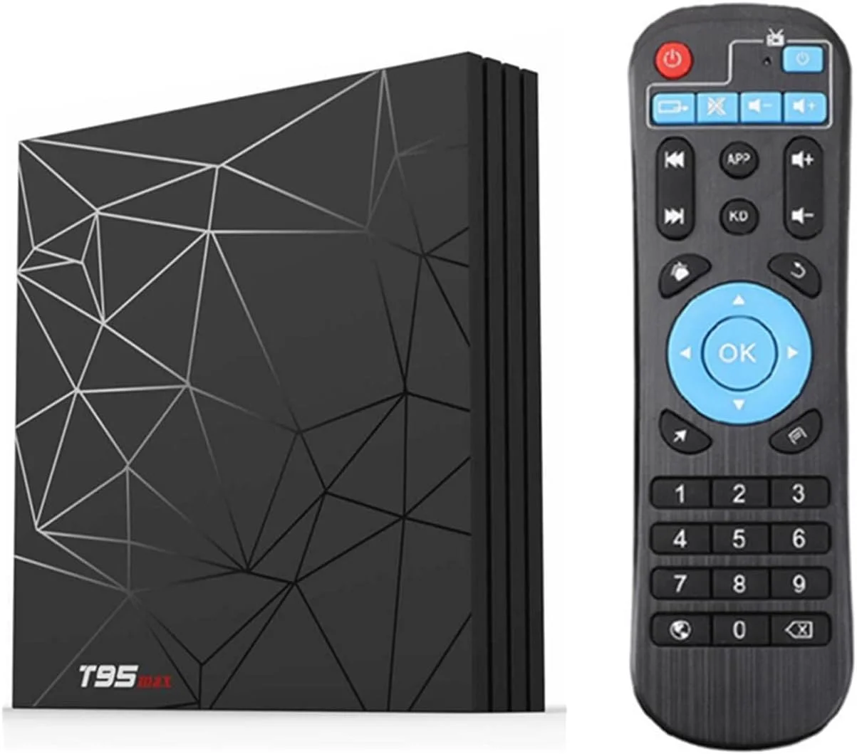 اندروید باکس 9.0، مدل T95 MAX با 4 گیگابایت رم و 64 گیگابایت حافظه داخلی، پردازنده چهارهسته‌ای 64 بیتی Allwinner H6 ARM Corter-A53، پردازنده گرافیکی Mali-T720 MP2، وای فای 2.4 گیگاهرتز، قابلیت پخش 6K و 4K، ست تاپ باکس، 4GB+64GB