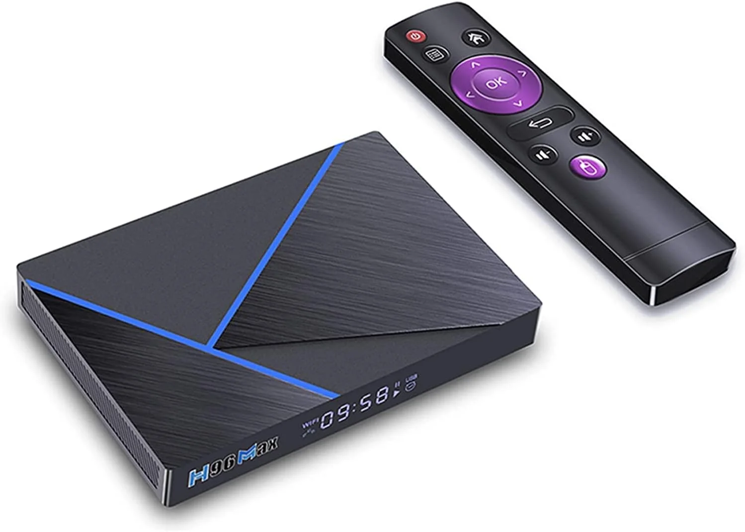 اندروید باکس 12.0، H96 Max V56 اندروید باکس هوشمند با پردازنده چهار هسته ای RK3566 64 بیتی Cortex-A55، پشتیبانی از ویدئوهای Ultra HD 8K / وای فای 2.4G 5.8G / بلوتوث 4.0 / پورت اترنت 1000M، رم 8 گیگابایت + حافظه 64 گیگابایت