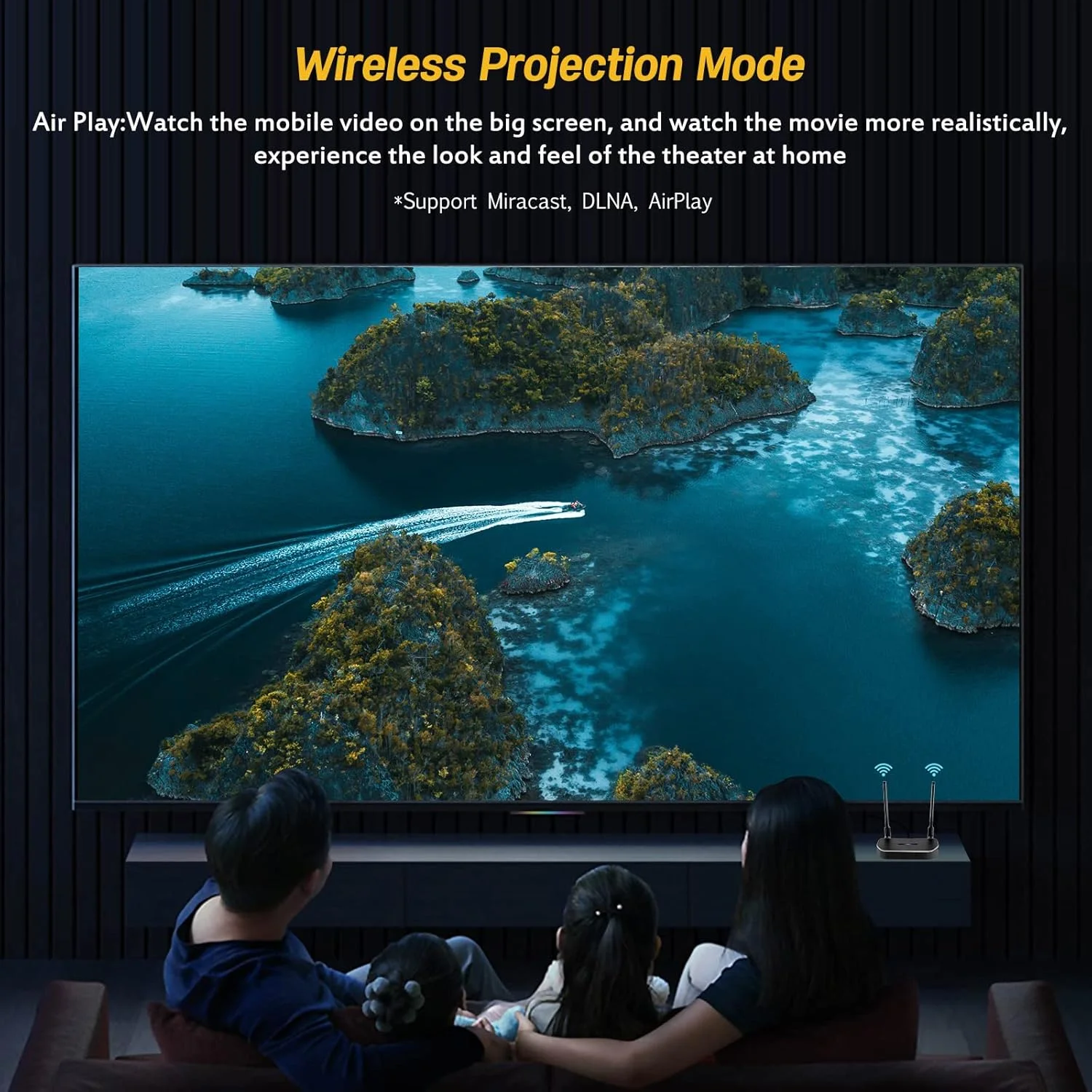 کیت فرستنده و گیرنده HDMI بی‌سیم 4K، تجهیزات ارائه بی‌سیم Full HD 4K آداپتور HDMI، رسانه پخش Plug and Play. لپ تاپ، دانگل، کامپیوتر شخصی، PS4، تلفن هوشمند به HDTV/پروژکتور 50 متر