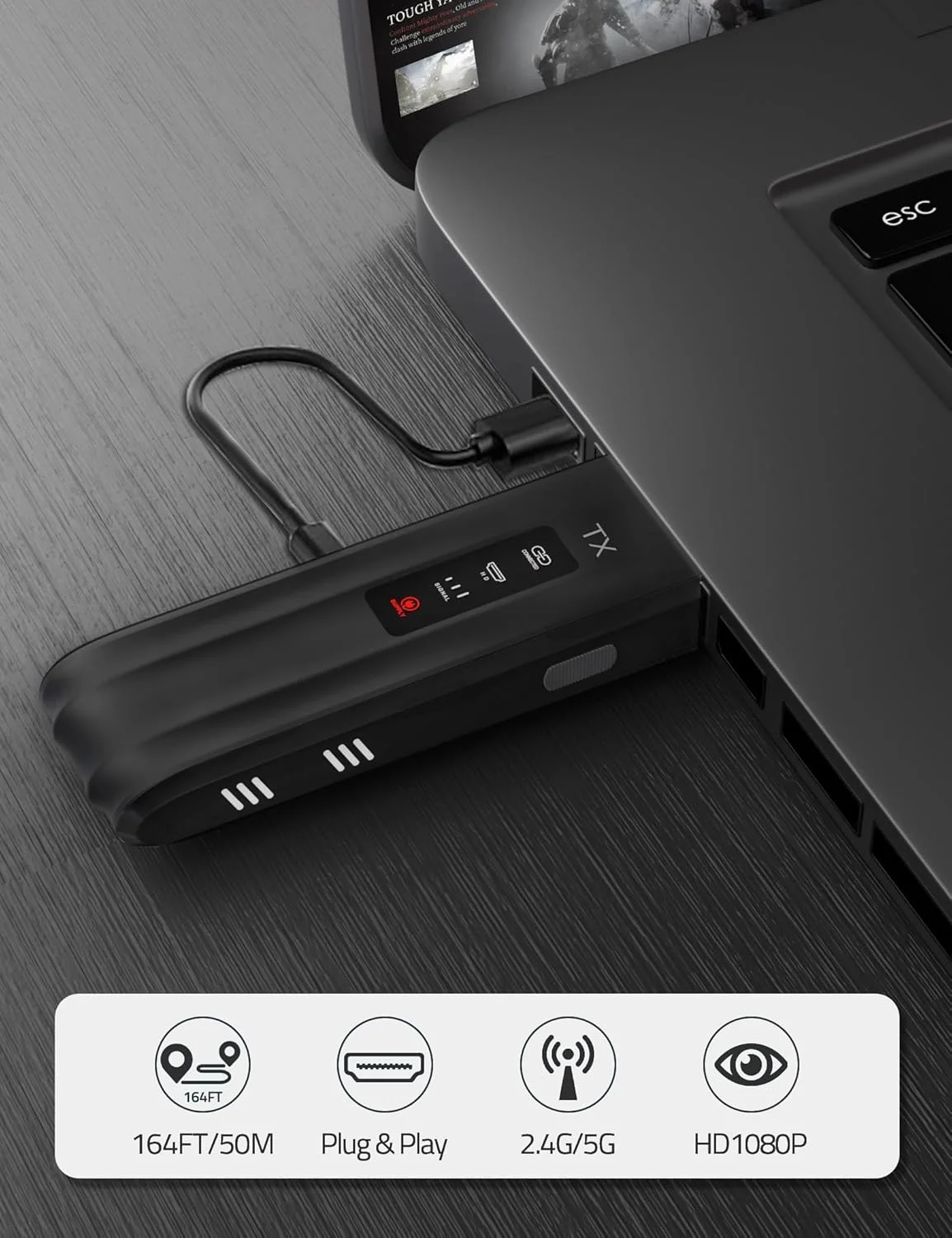 فرستنده و گیرنده HDMI بیسیم 4K، کیت توسعه دهنده HDMI بیسیم قابل حمل 2.4G/5G با قابلیت اتصال سریع و آسان برای پخش ویدیو و صدا به مانیتور از لپتاپ/کامپیوتر/باکس تلویزیون/پروژکتور فرستنده و گیرنده HDMI بیسیم 4K، کیت توسعه دهنده HDMI بیسیم قابل حمل 2.4G/5G با قابلیت اتصال سریع و آسان برای پخش ویدیو و صدا به مانیتور از لپتاپ/کامپیوتر/باکس تلویزیون/پروژکتور