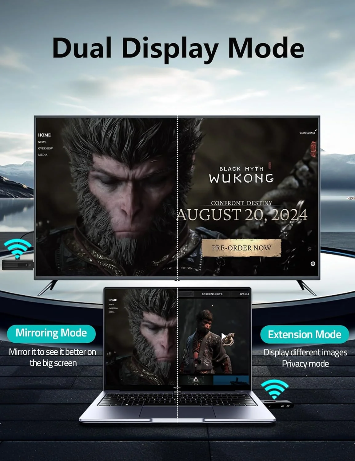 فرستنده و گیرنده HDMI بیسیم 4K، کیت توسعه دهنده HDMI بیسیم قابل حمل 2.4G/5G با قابلیت اتصال سریع و آسان برای پخش ویدیو و صدا به مانیتور از لپتاپ/کامپیوتر/باکس تلویزیون/پروژکتور فرستنده و گیرنده HDMI بیسیم 4K، کیت توسعه دهنده HDMI بیسیم قابل حمل 2.4G/5G با قابلیت اتصال سریع و آسان برای پخش ویدیو و صدا به مانیتور از لپتاپ/کامپیوتر/باکس تلویزیون/پروژکتور