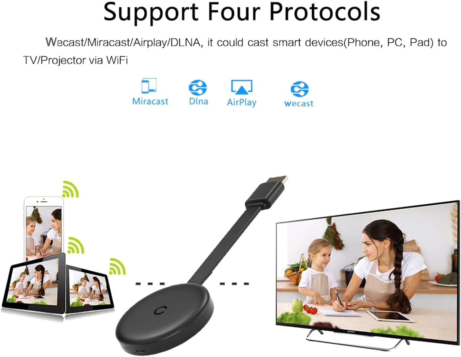 G13B دستگاه های صفحه نمایش یکسان بی سیم HD تلویزیون هوشمند، اتصال از طریق کابل WIFI حرفه ای