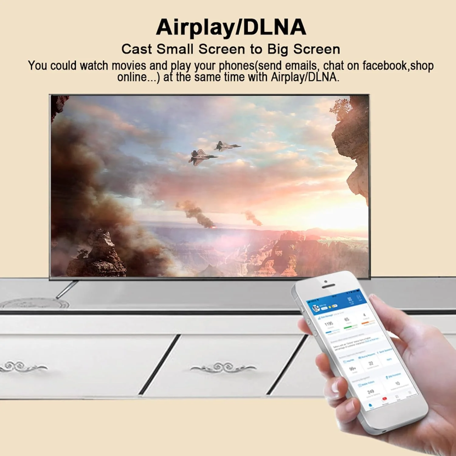 G13B دستگاه های صفحه نمایش یکسان بی سیم HD تلویزیون هوشمند، اتصال از طریق کابل WIFI حرفه ای