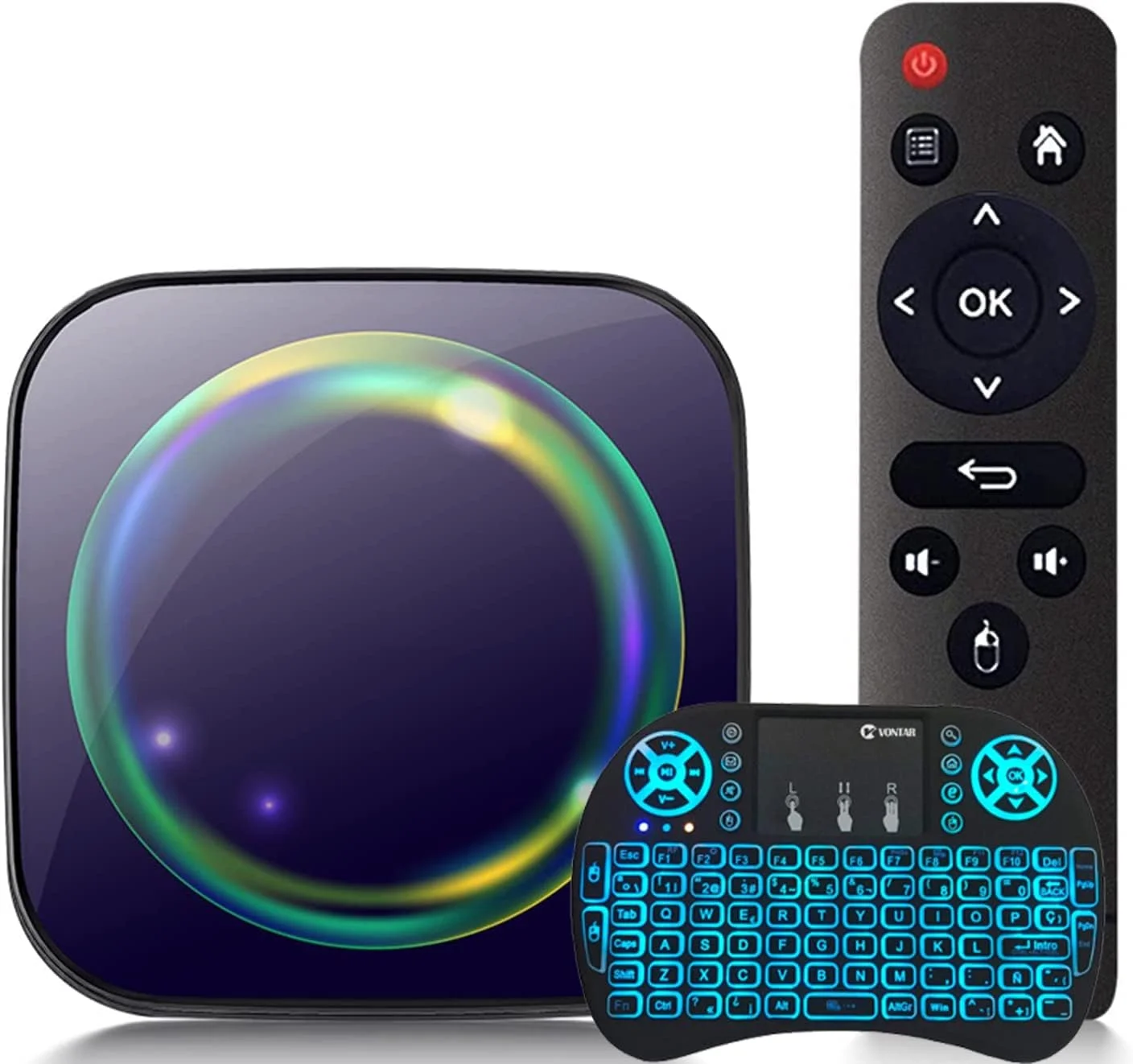 اندروید باکس SXGCH Android 11.0، اندروید باکس هوشمند با پردازنده چهارهسته‌ای S905W2 Quad Core ARM Cortex A35، پشتیبانی از Ultra HD 4K/Dual Band 2.4Ghz 5Ghz Wifi/100M Enternet، همراه با مینی کیبورد بی‌سیم، 4 گیگابایت رم + 64 گیگابایت حافظه داخلی