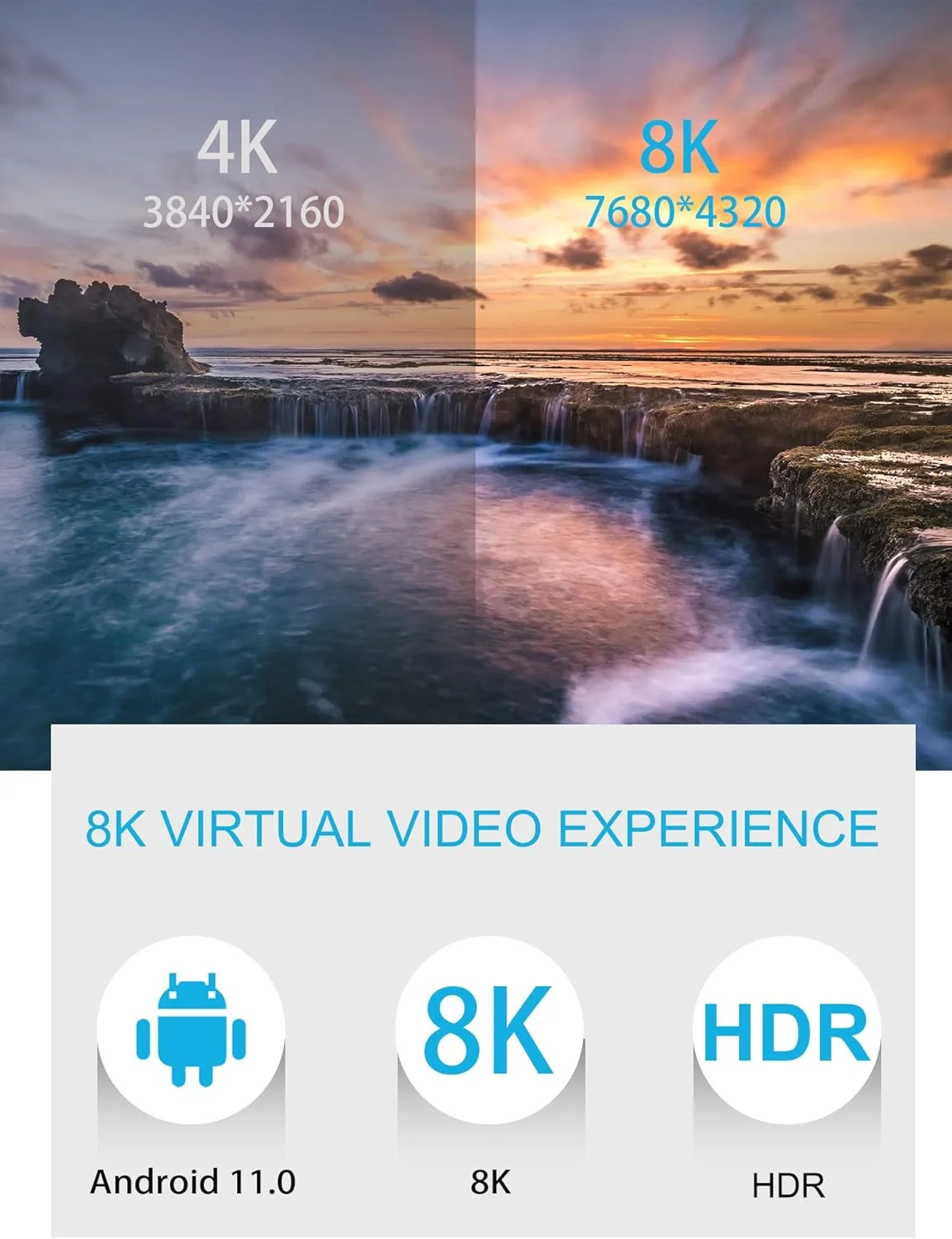 اندروید باکس RUPA، اندروید باکس هوشمند 11.0، رم 2 گیگابایتی، حافظه داخلی 16 گیگابایتی، پردازنده چهار هسته ای RK3318 Cortex-A53، پشتیبانی از وای فای 2.4G/5G، بلوتوث 4.0، USB 3.0، اترنت 10/100M، جعبه رسانه ای 3D 4K HD اندروید باکس RUPA، اندروید باکس هوشمند 11.0، رم 2 گیگابایتی، حافظه داخلی 16 گیگابایتی، پردازنده چهار هسته ای RK3318 Cortex-A53، پشتیبانی از وای فای 2.4G/5G، بلوتوث 4.0، USB 3.0، اترنت 10/100M، جعبه رسانه ای 3D 4K HD
