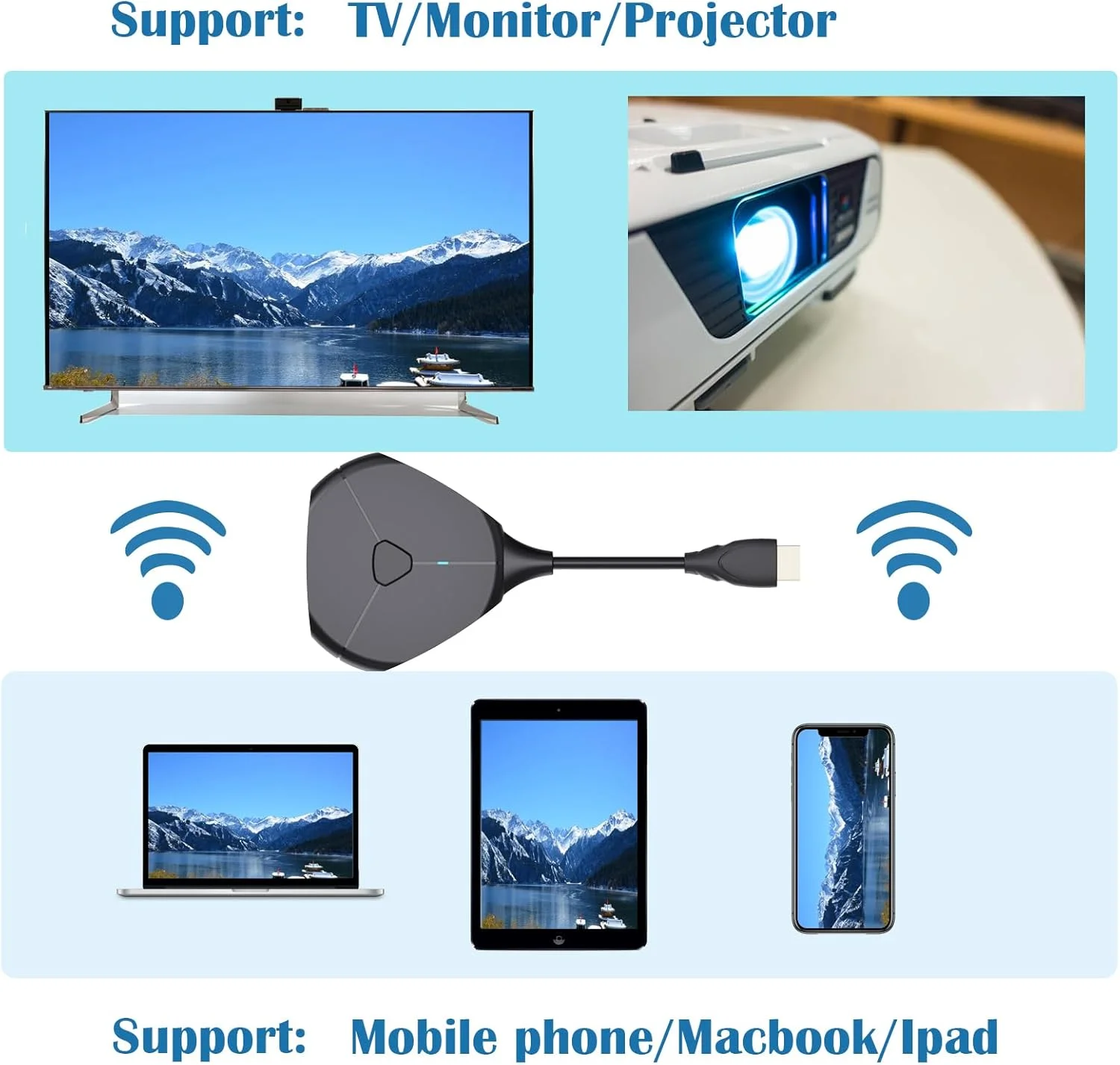 دستگاه P2P 4K HD برای استریم و انتقال تصویر، آداپتور HDMI بیسیم 2.4/5 گیگاهرتز، دانگل نمایشگر برای آیفون، مکاواس، آیپد، اندروید به تلویزیون و پروژکتور، آداپتور نمایشگر بیسیم برای استریم و انتقال تصویر دستگاه P2P 4K HD برای استریم و انتقال تصویر، آداپتور HDMI بیسیم 2.4/5 گیگاهرتز، دانگل نمایشگر برای آیفون، مکاواس، آیپد، اندروید به تلویزیون و پروژکتور، آداپتور نمایشگر بیسیم برای استریم و انتقال تصویر
