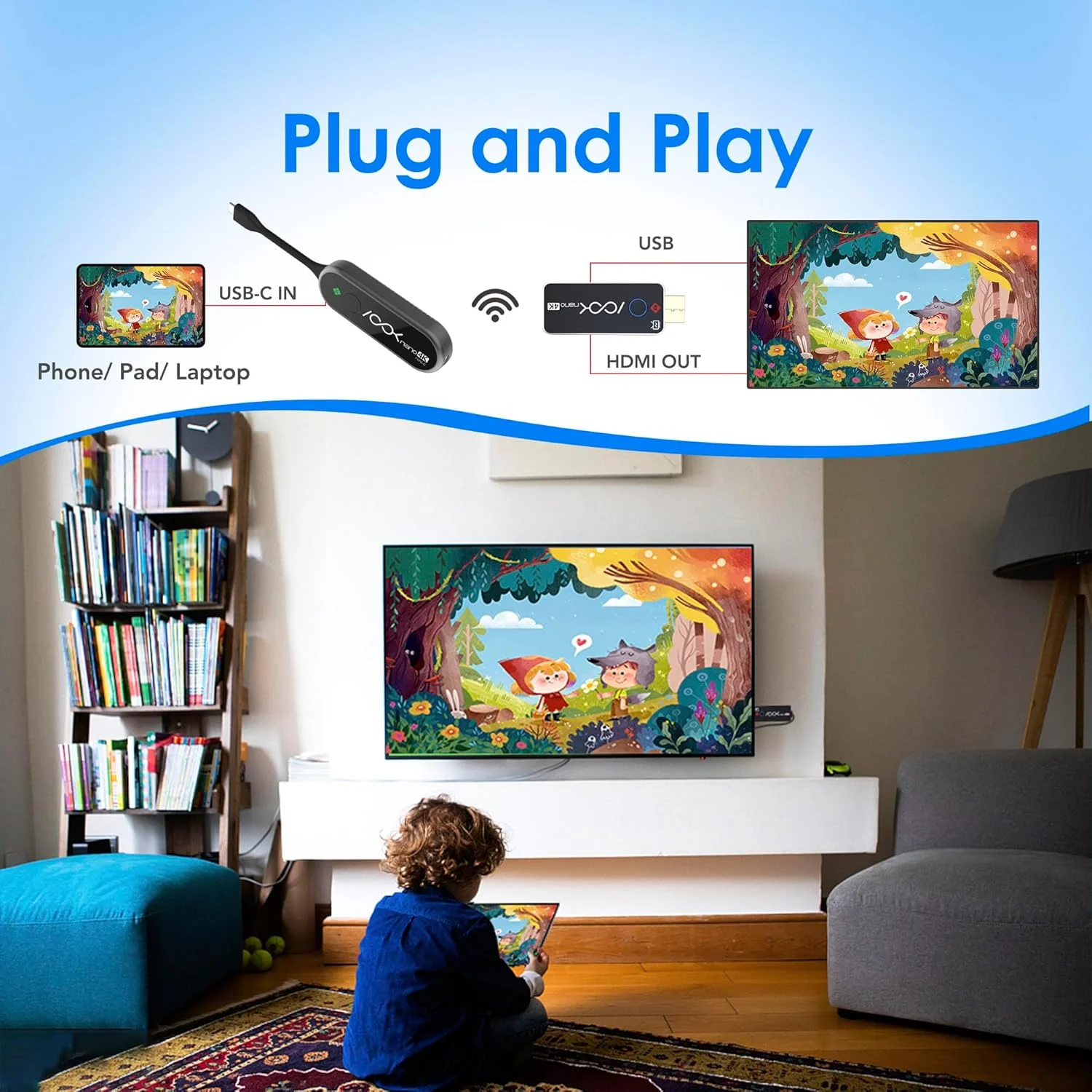 فرستنده و گیرنده HDMI بیسیم RGBlink ASK nano UHD، USB-C، 4K، 40 متر، Plug & Play، آیفون 15/تبلت/لپ تاپ به تلویزیون فرستنده و گیرنده HDMI بیسیم RGBlink ASK nano UHD، USB-C، 4K، 40 متر، Plug & Play، آیفون 15/تبلت/لپ تاپ به تلویزیون