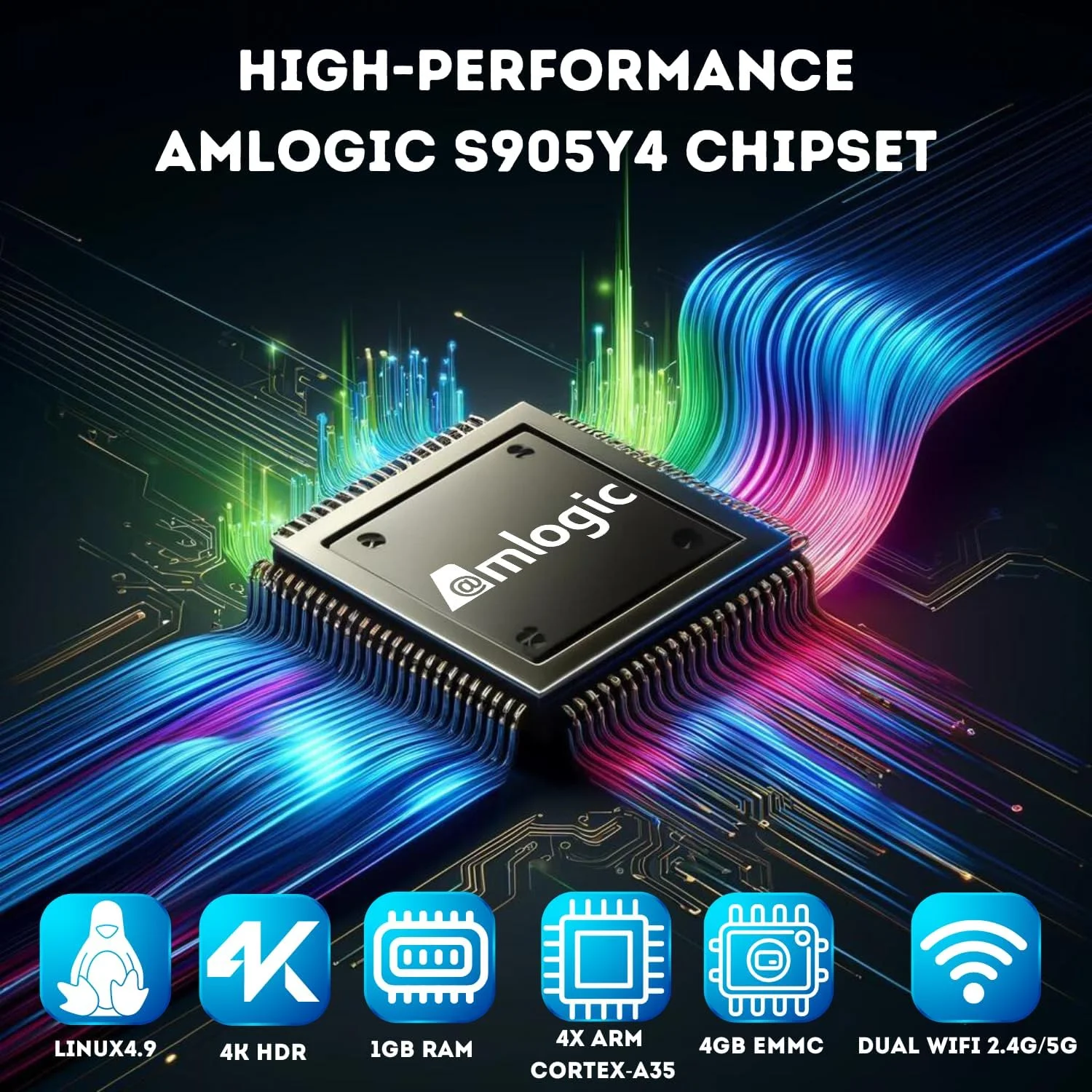 دستگاه گیرنده تلویزیون Raxxio MAG544w3 - دستگاه پخش جریانی تلویزیون 4K HDR با چیپست Amlogic S905Y4، رم 1 گیگابایتی DDR4، حافظه فلش 4 گیگابایتی، Dolby Digital Plus، لینوکس 4.9، وای فای دو بانده، USB 2.0، کابل HDMI و ریموت